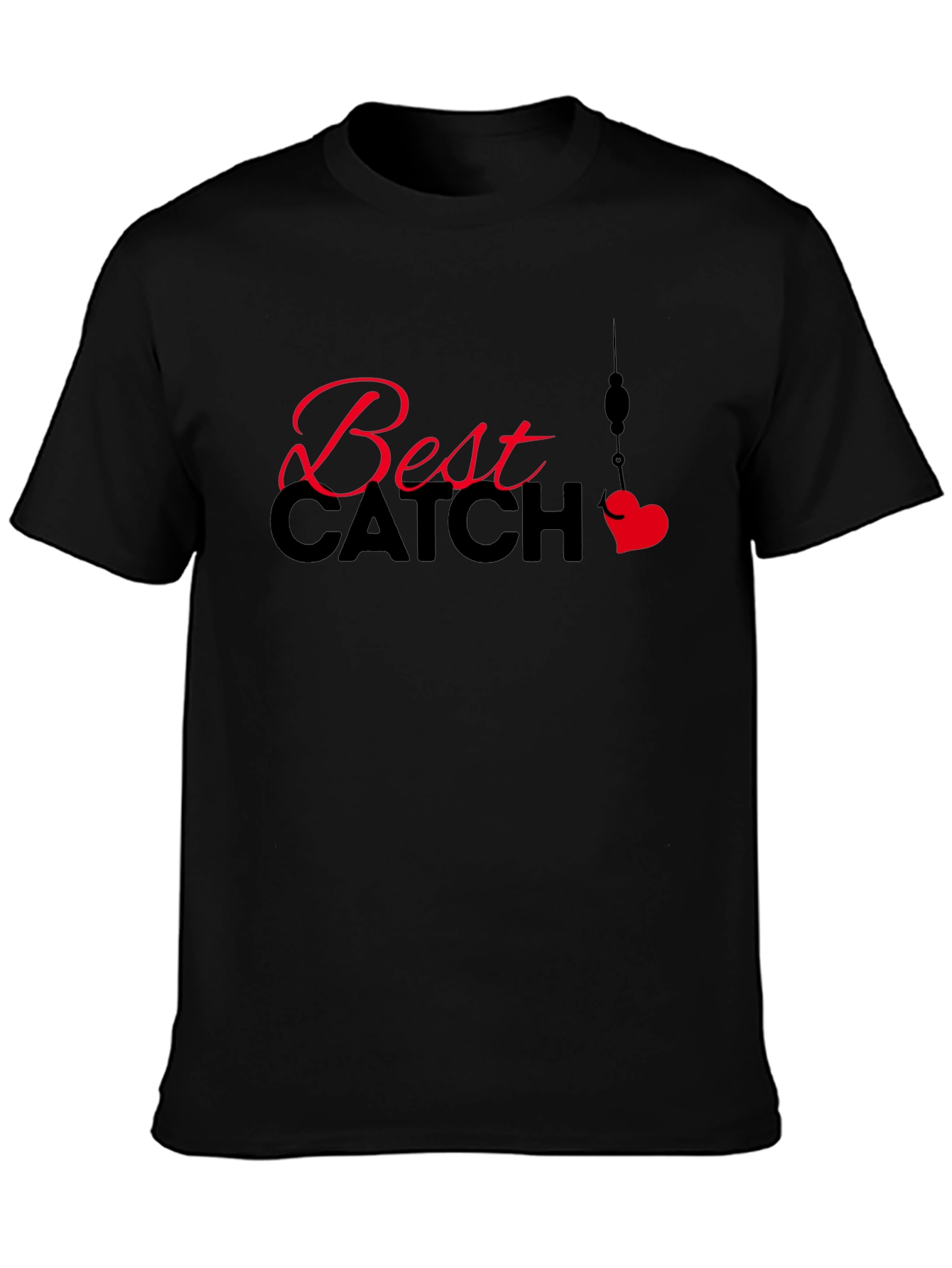 Best Catch Graphic Tee - Black Cotton T-Shirt