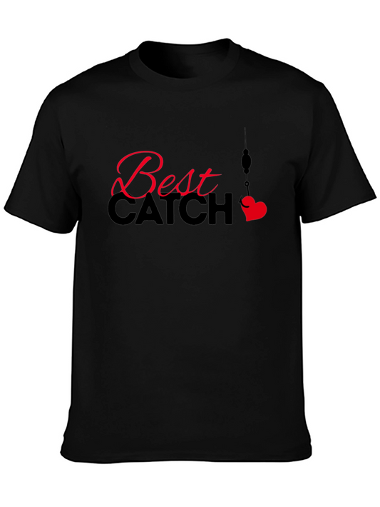 Best Catch Graphic Tee - Black Cotton T-Shirt