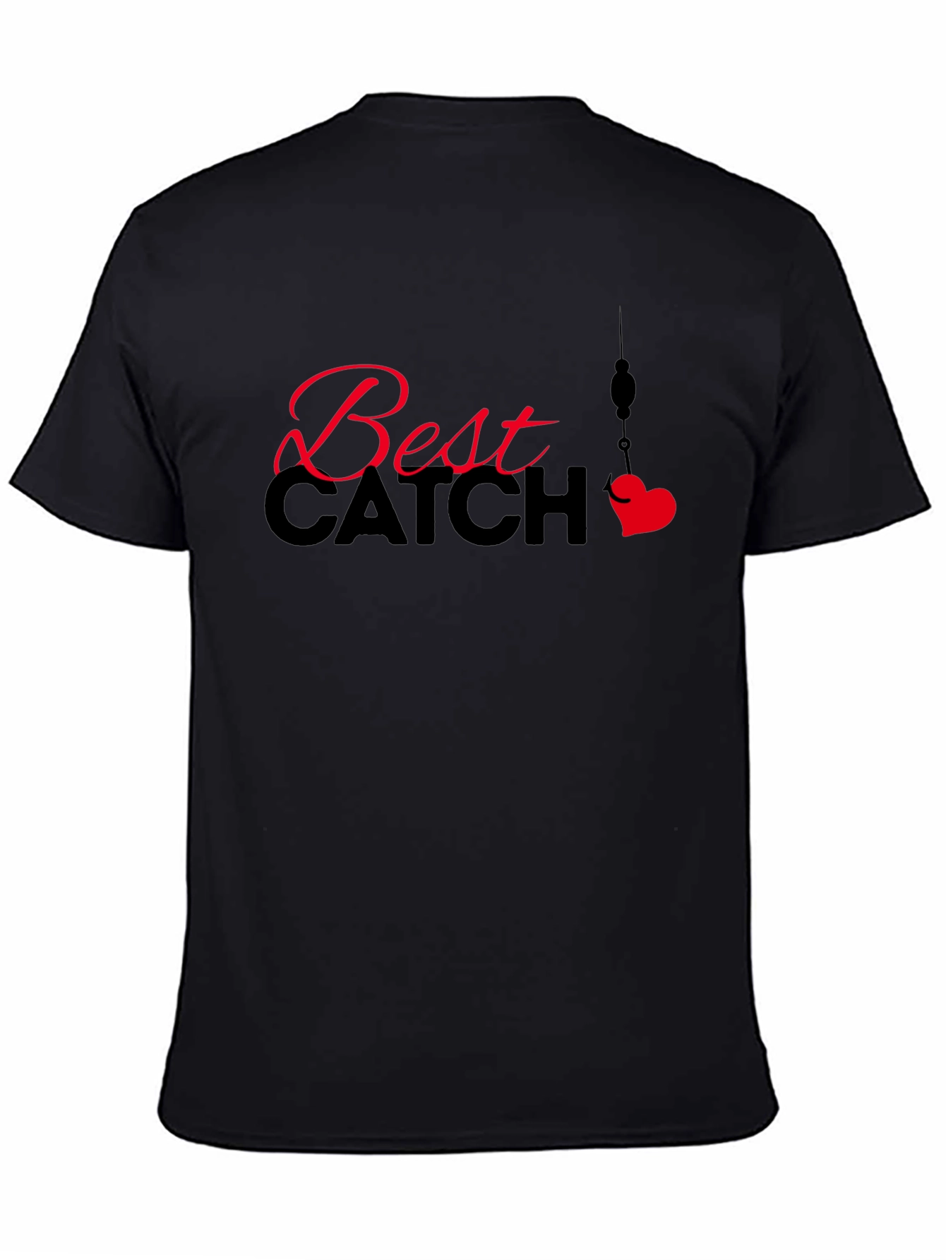 Best Catch Graphic Tee - Black Cotton T-Shirt