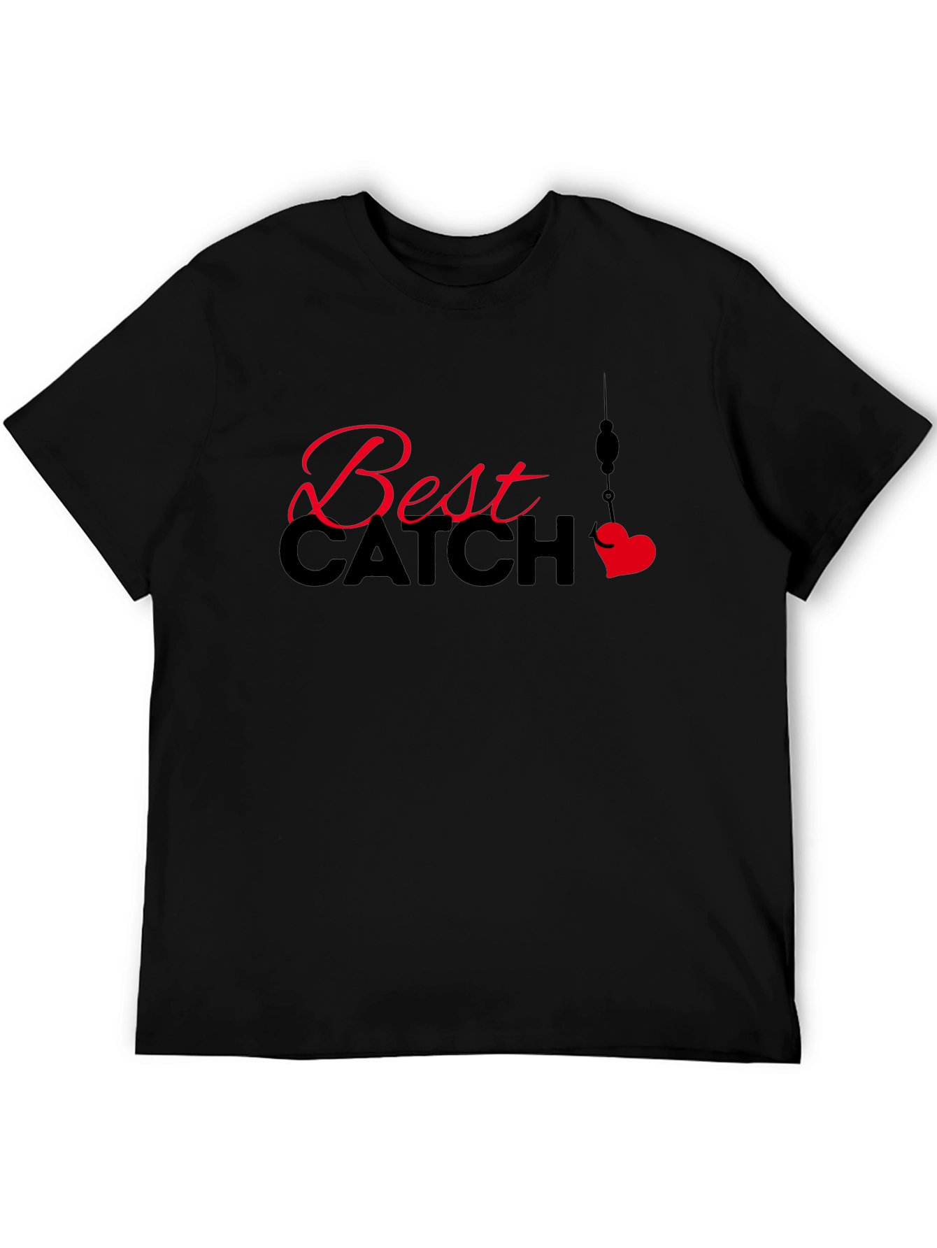 Best Catch Graphic Tee - Black Cotton T-Shirt
