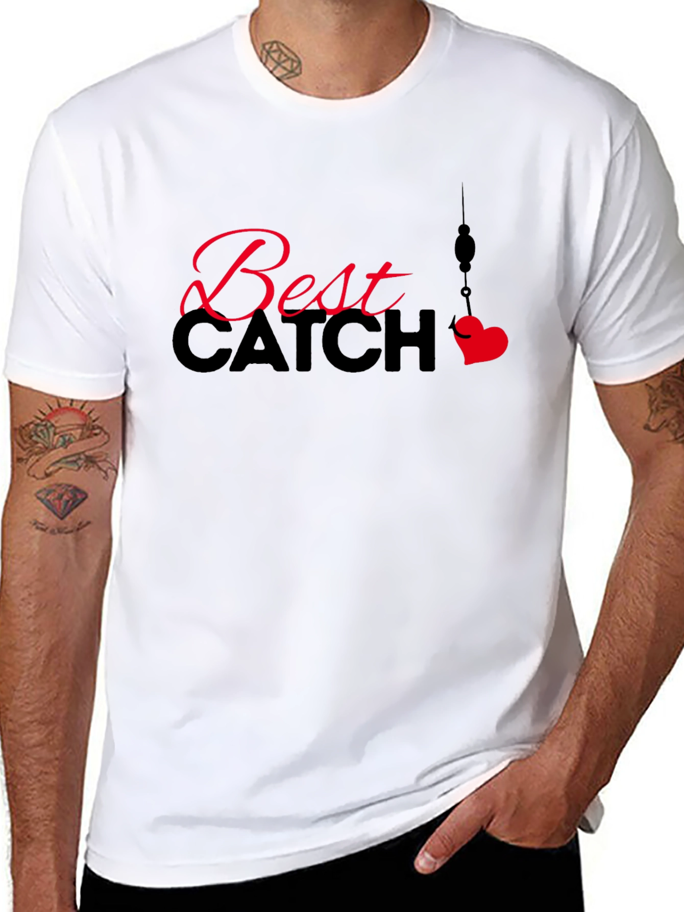 Best Catch Graphic Tee - Black Cotton T-Shirt