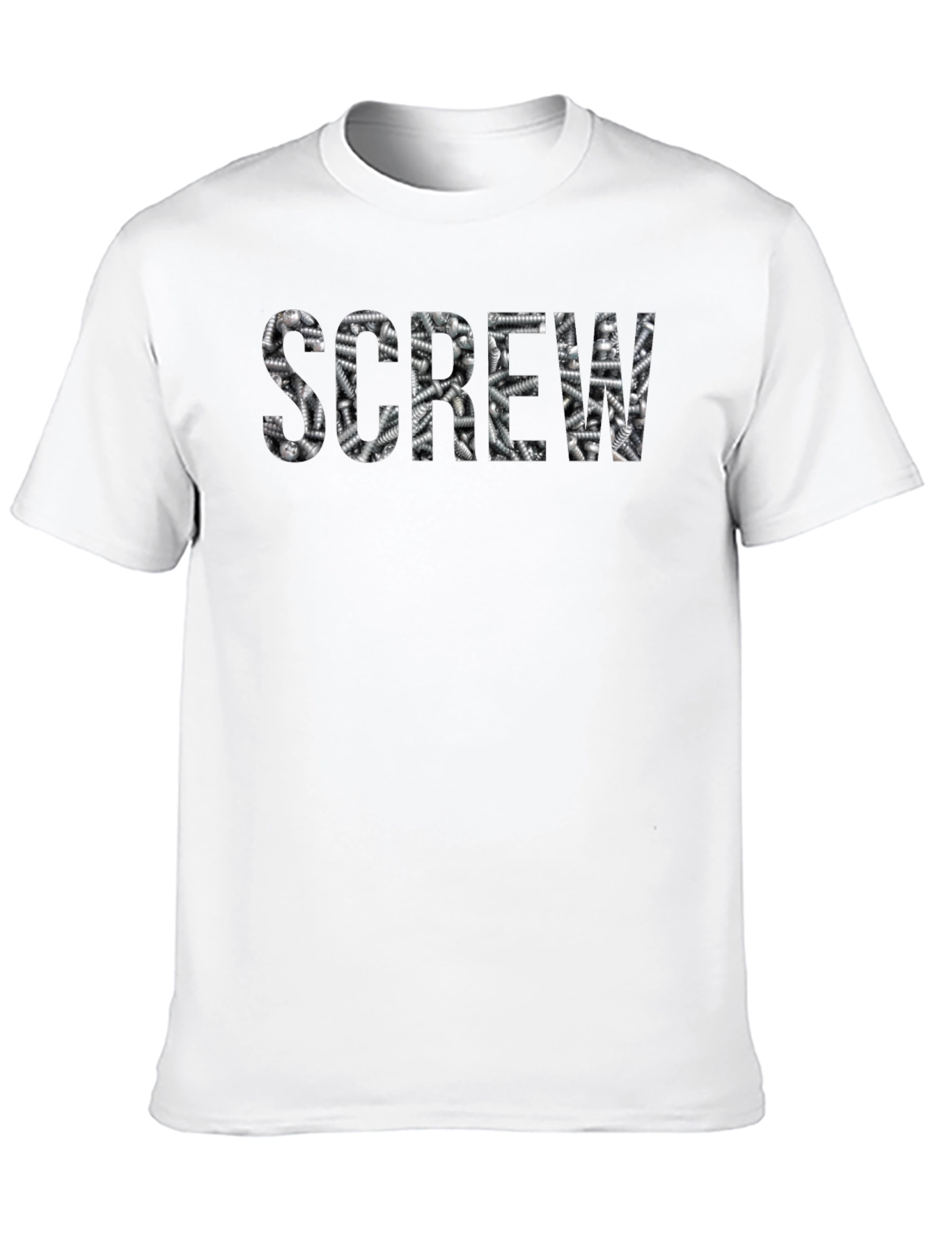 Screws Graphic Print Black T-Shirt
