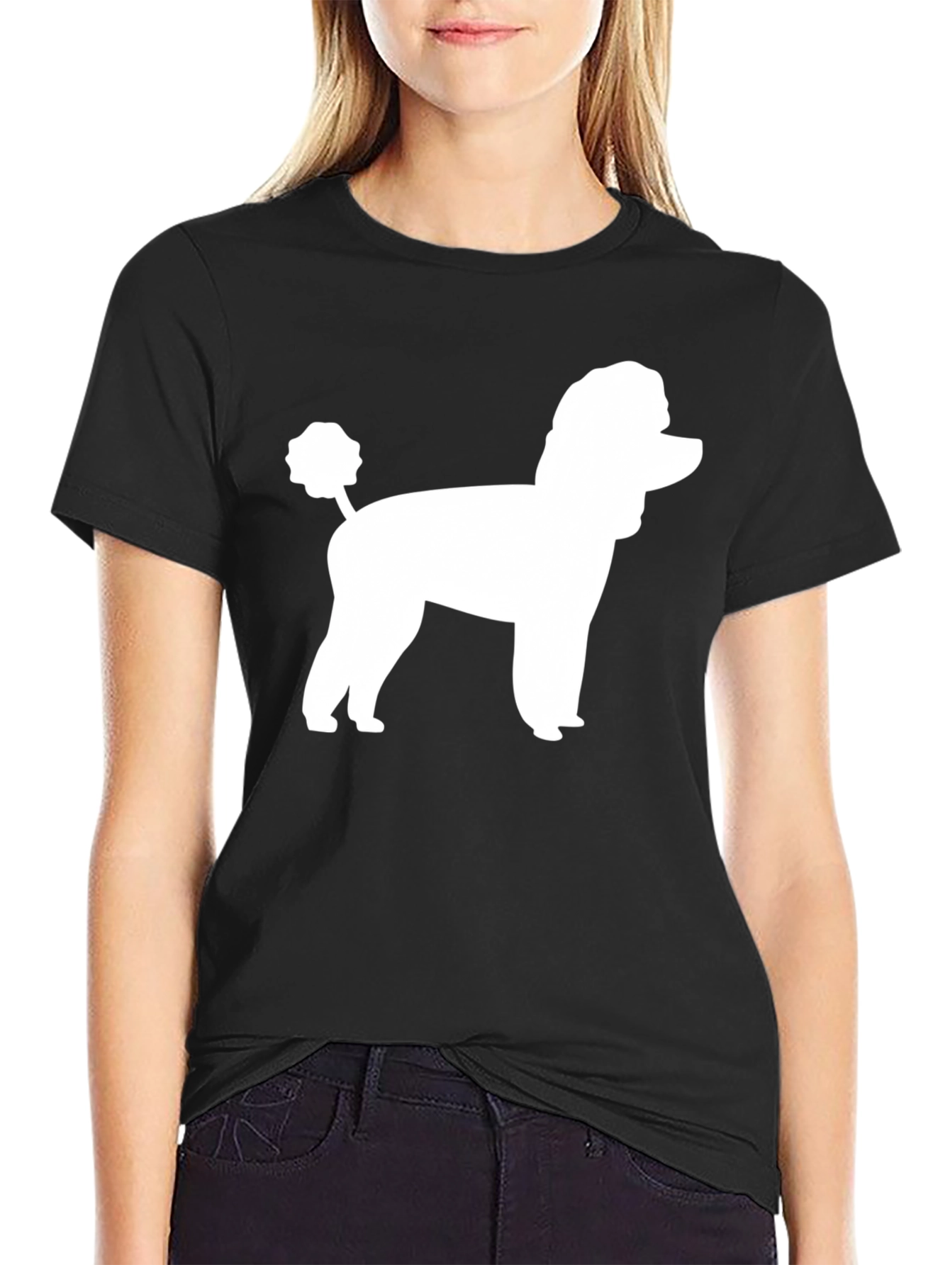 Poodle Silhouette Black T-Shirt