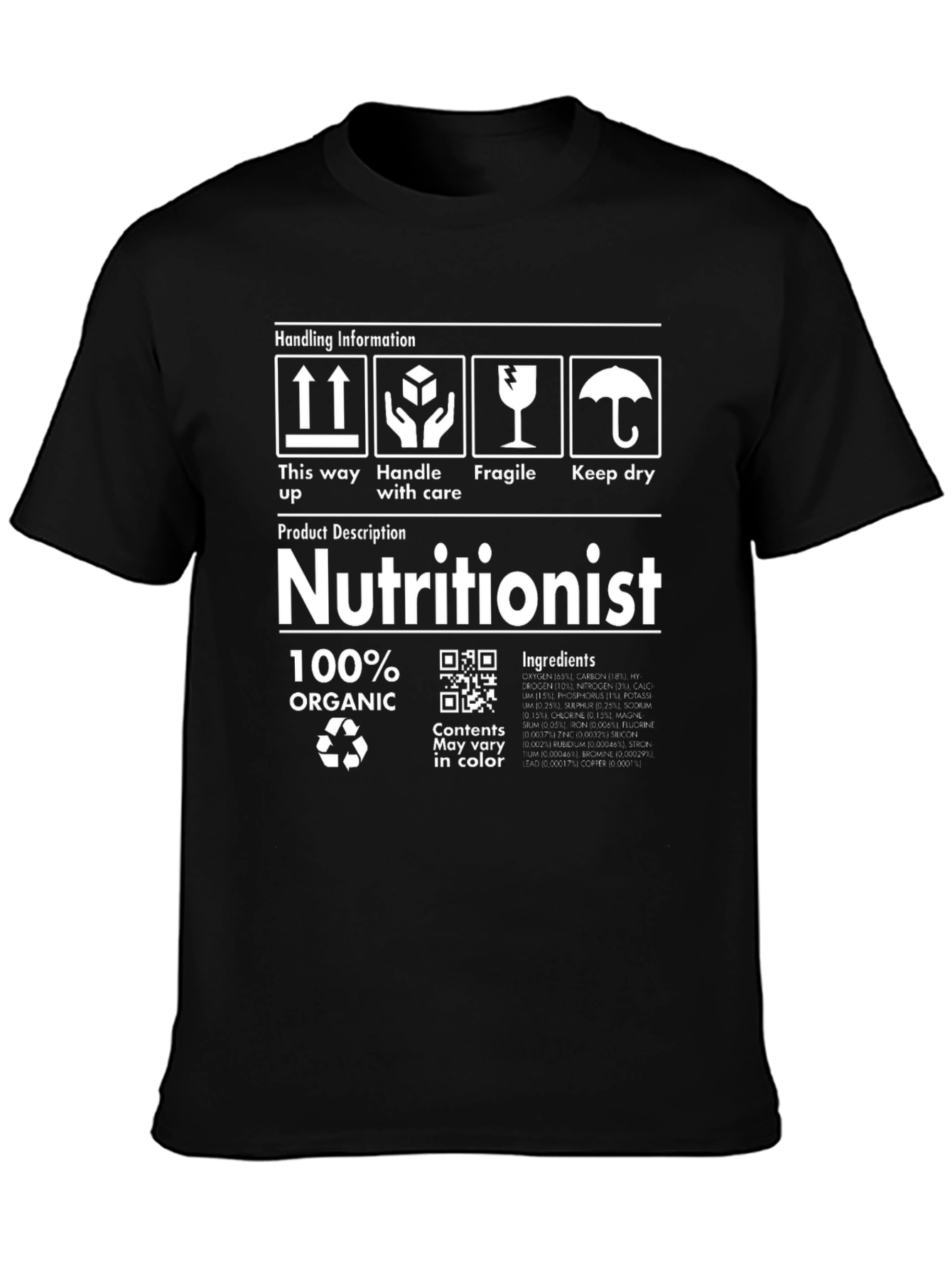 Nutritionist Organic Funny T-Shirt