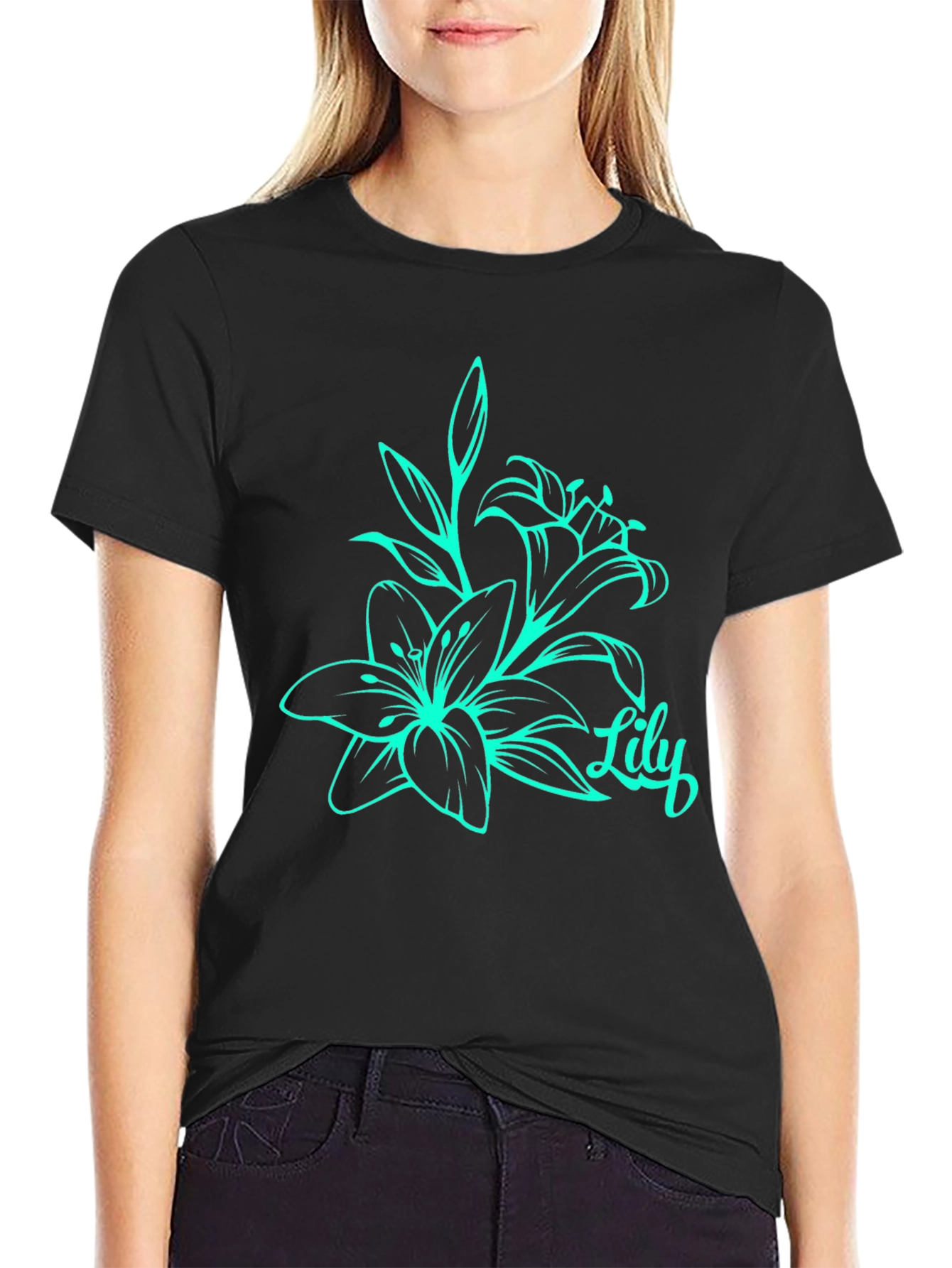 Lily Flower Graphic Print T-Shirt
