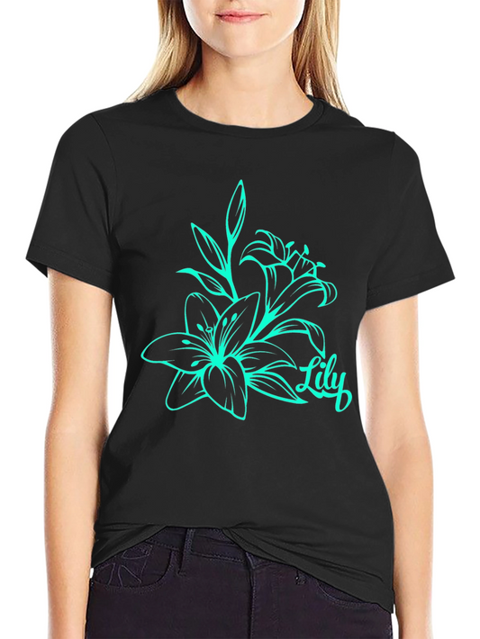Lily Flower Graphic Print T-Shirt