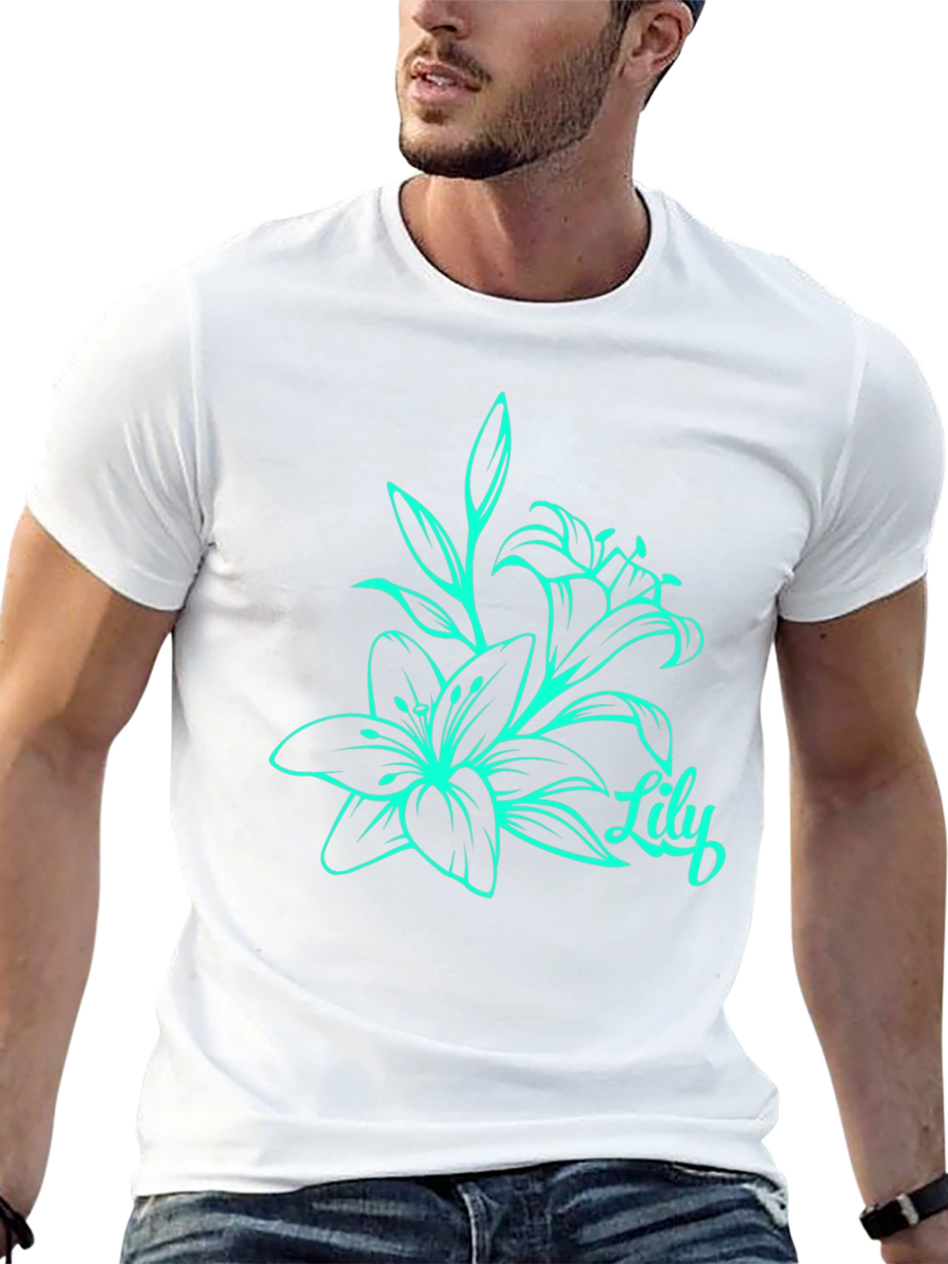 Lily Flower Graphic Print T-Shirt