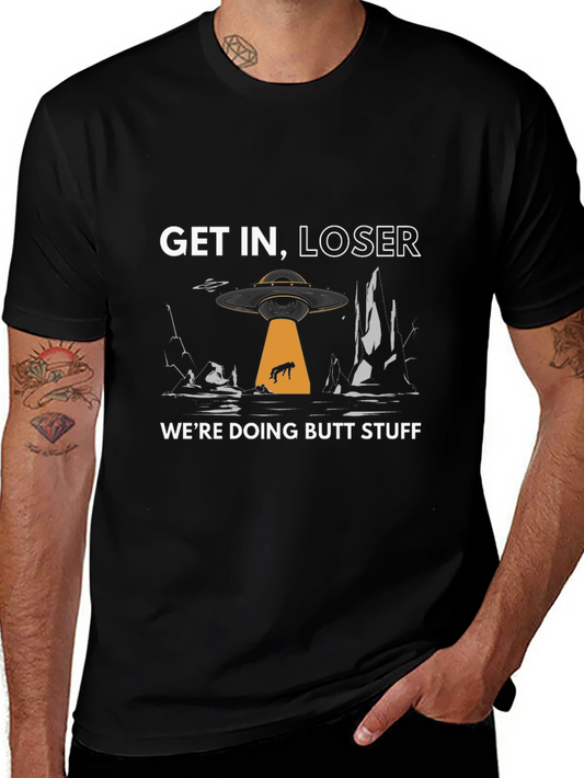 Get In Loser Alien Abduction Graphic T-Shirt
