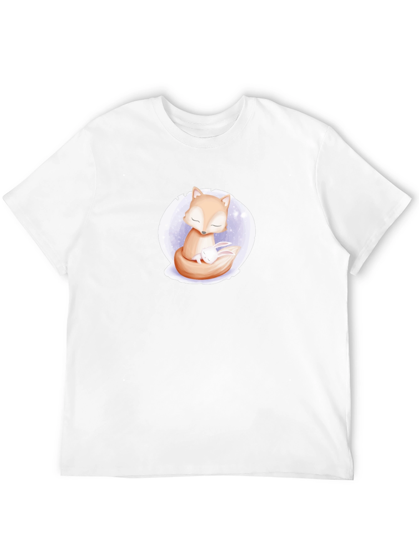 Cute Fox and Bunny Graphic T-Shirt