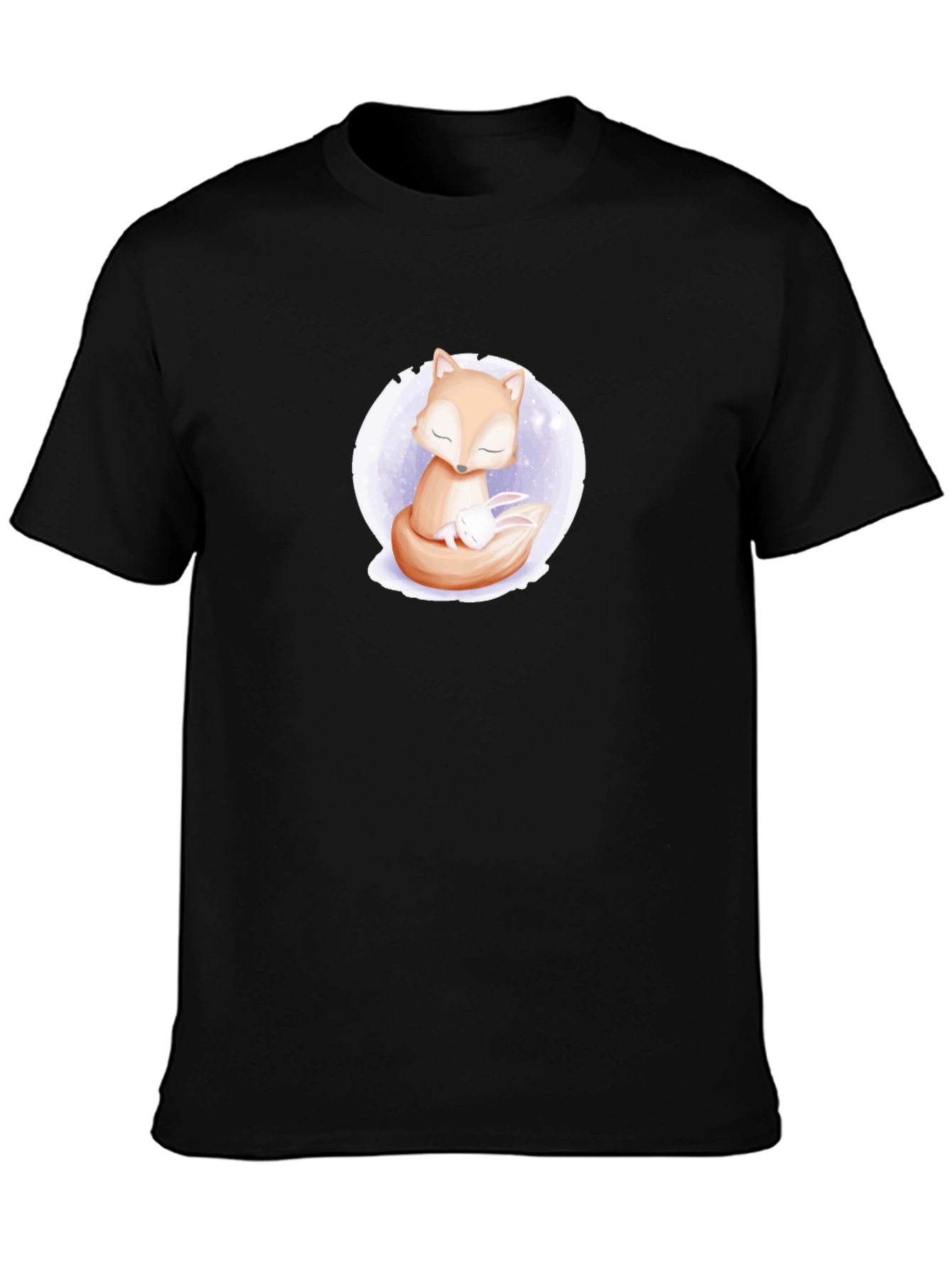 Cute Fox and Bunny Graphic T-Shirt