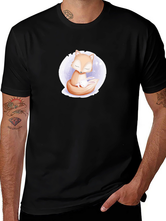 Cute Fox and Bunny Graphic T-Shirt