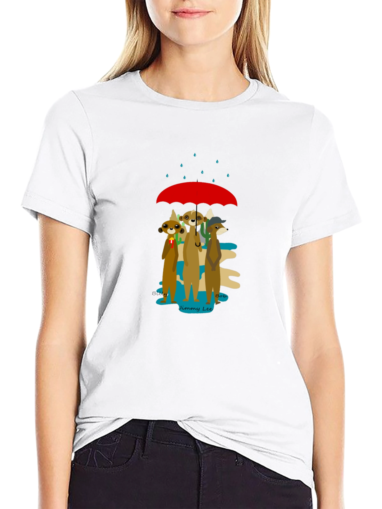 Meerkat Umbrella Graphic Tee - Soft Cotton Blend
