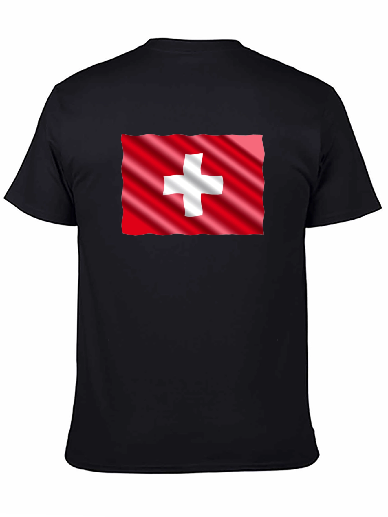 Switzerland Flag T-Shirt - Black