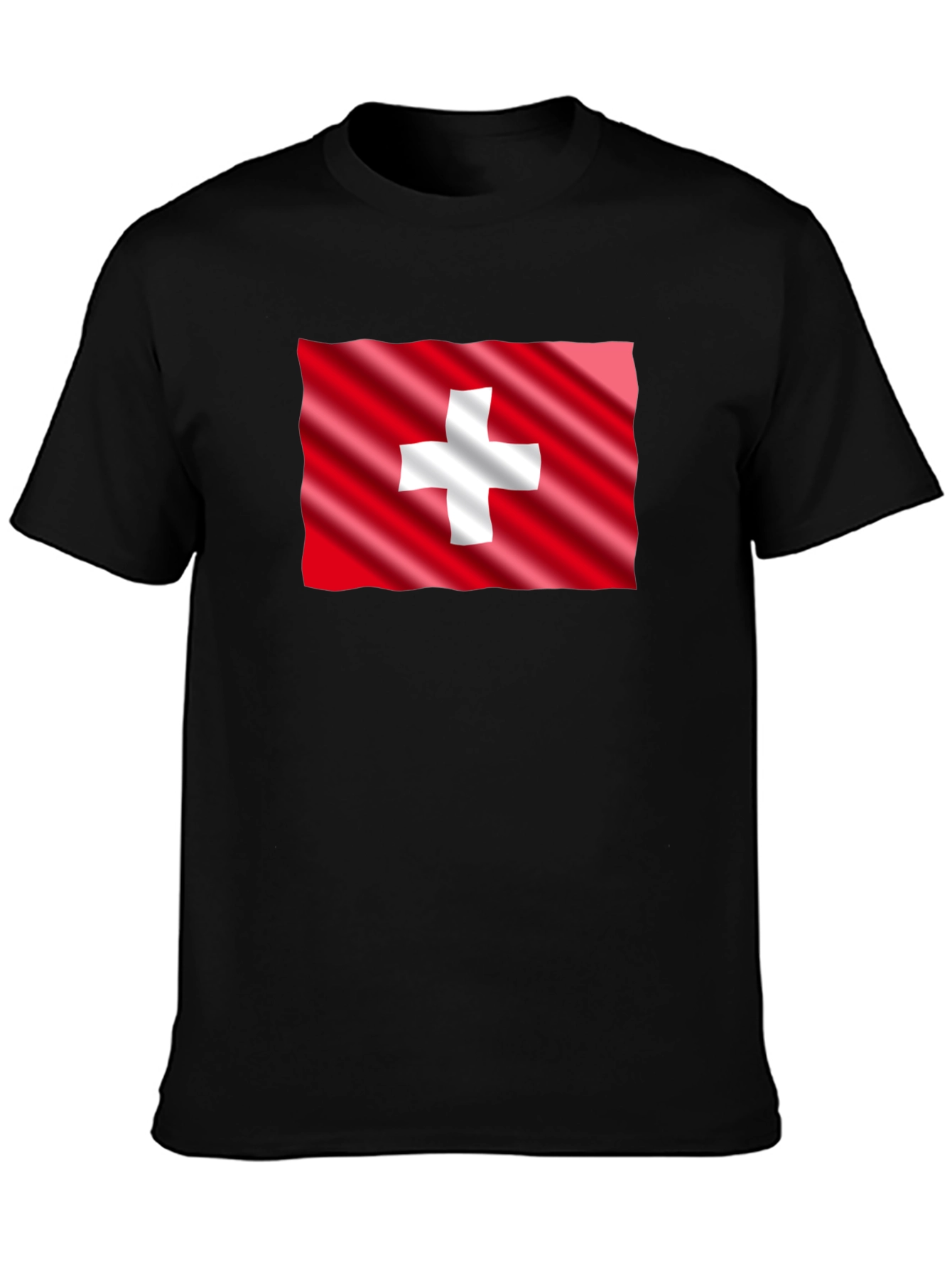 Switzerland Flag T-Shirt - Black