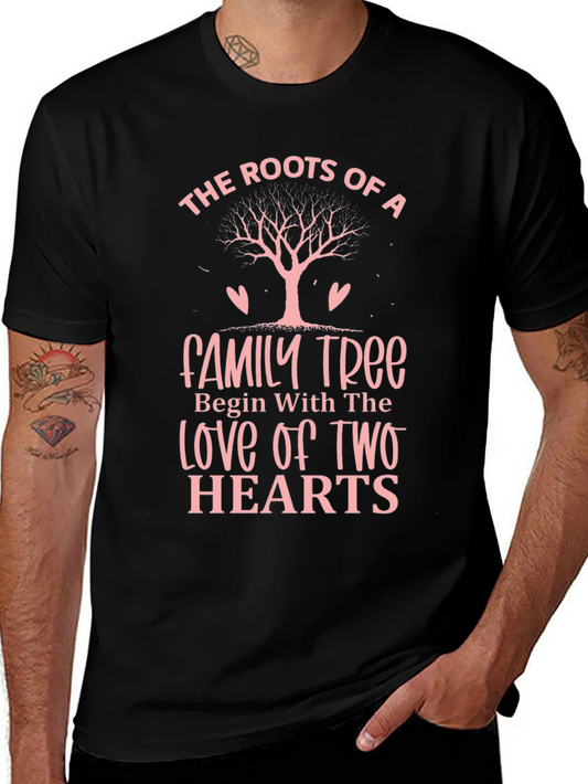Family Tree Roots Graphic Tee - Love Hearts Design