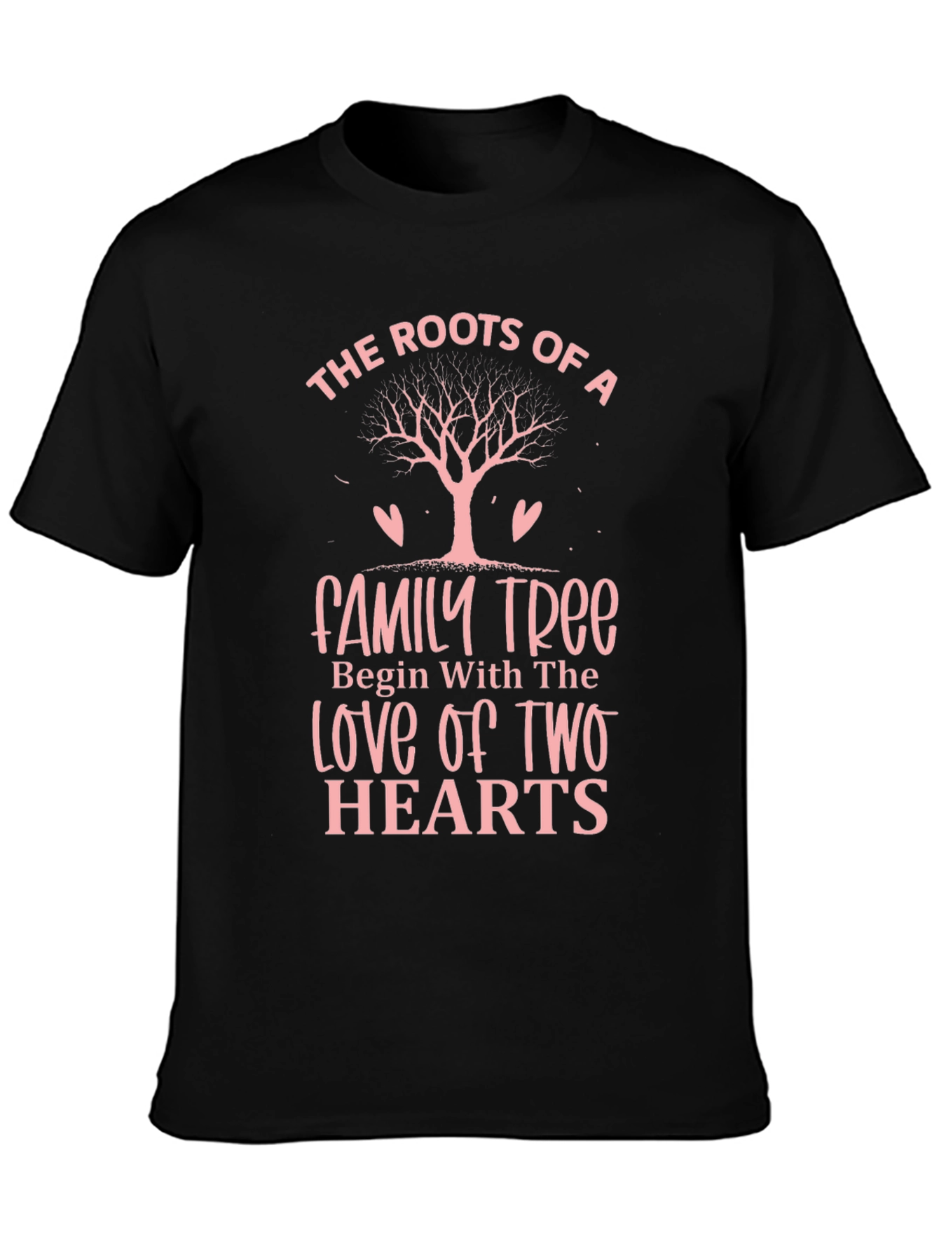 Family Tree Roots Graphic Tee - Love Hearts Design