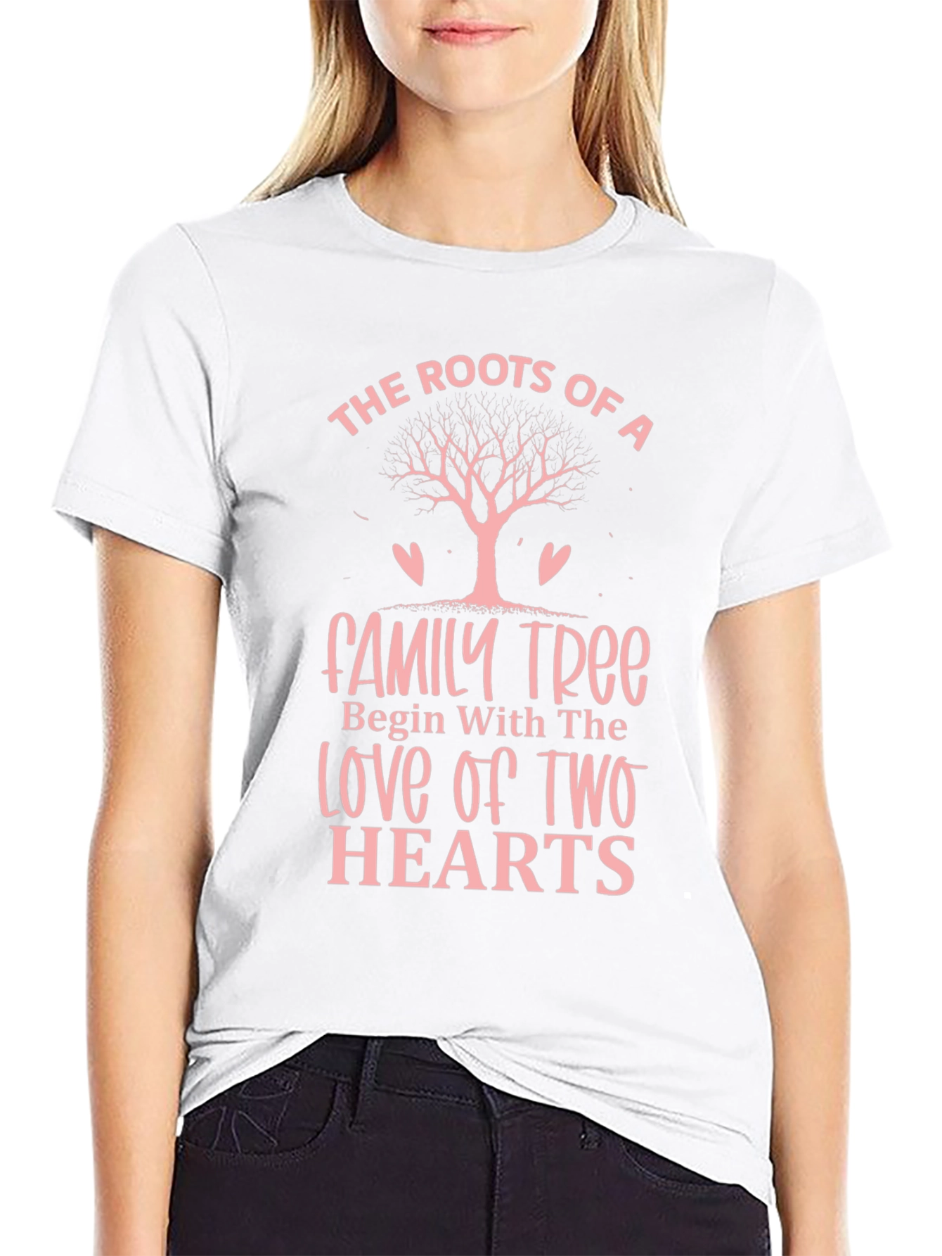 Family Tree Roots Graphic Tee - Love Hearts Design