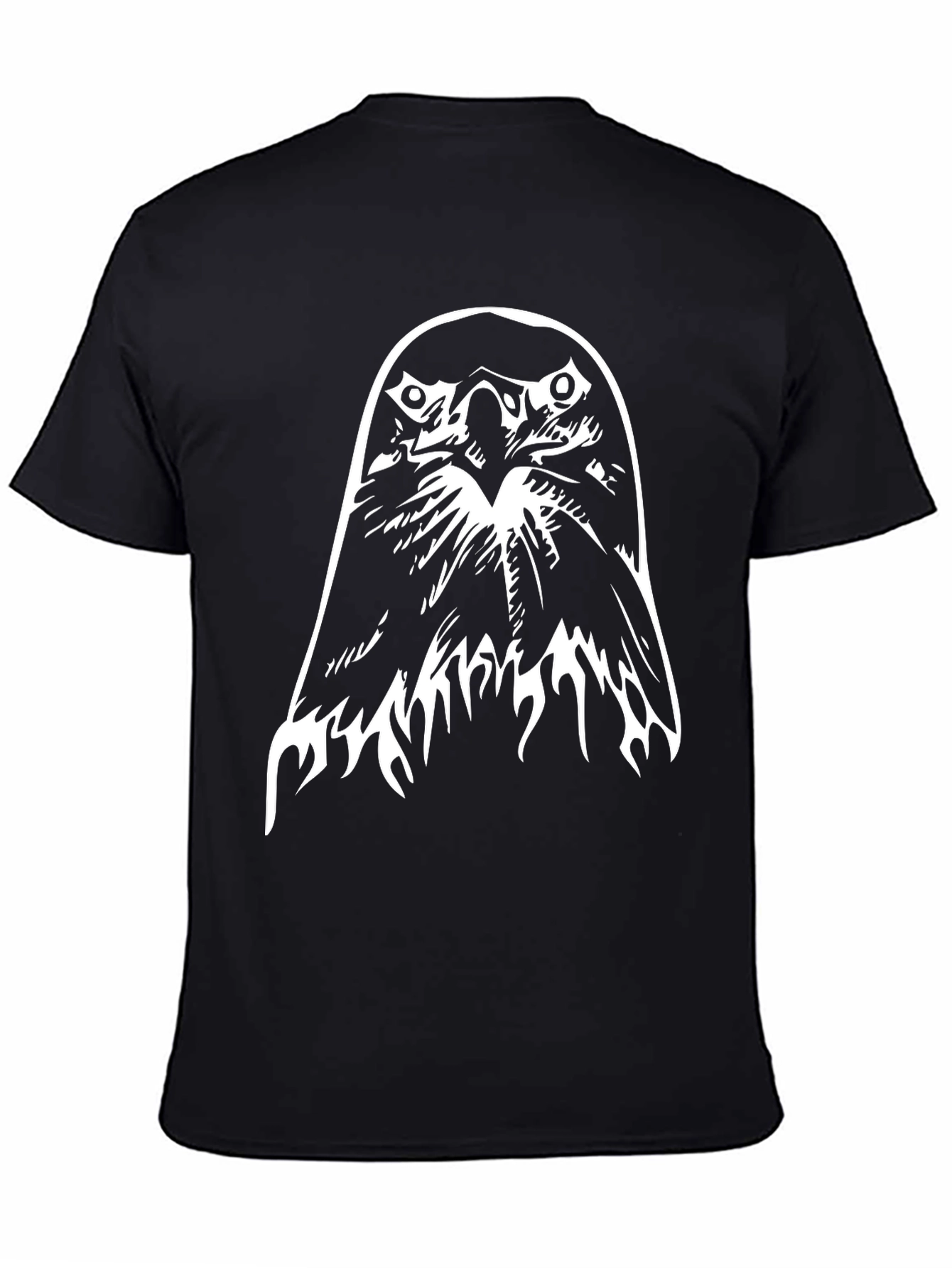 Mens Black T-Shirt with Eagle Graphic