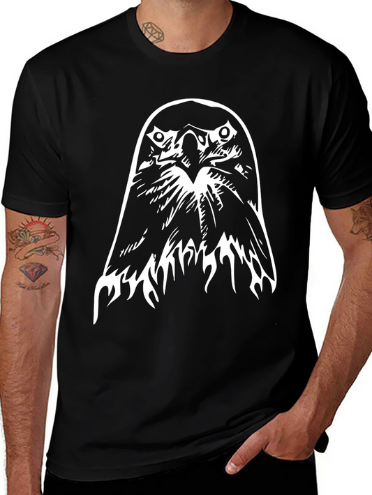 Mens Black T-Shirt with Eagle Graphic
