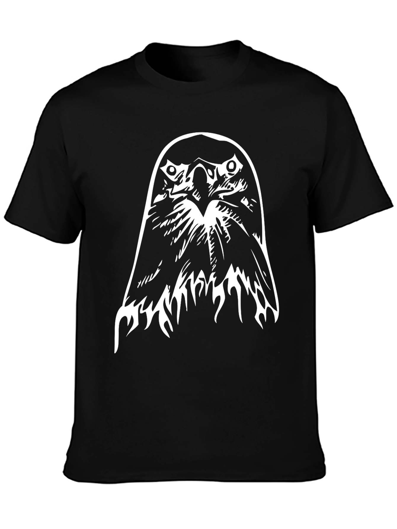 Mens Black T-Shirt with Eagle Graphic