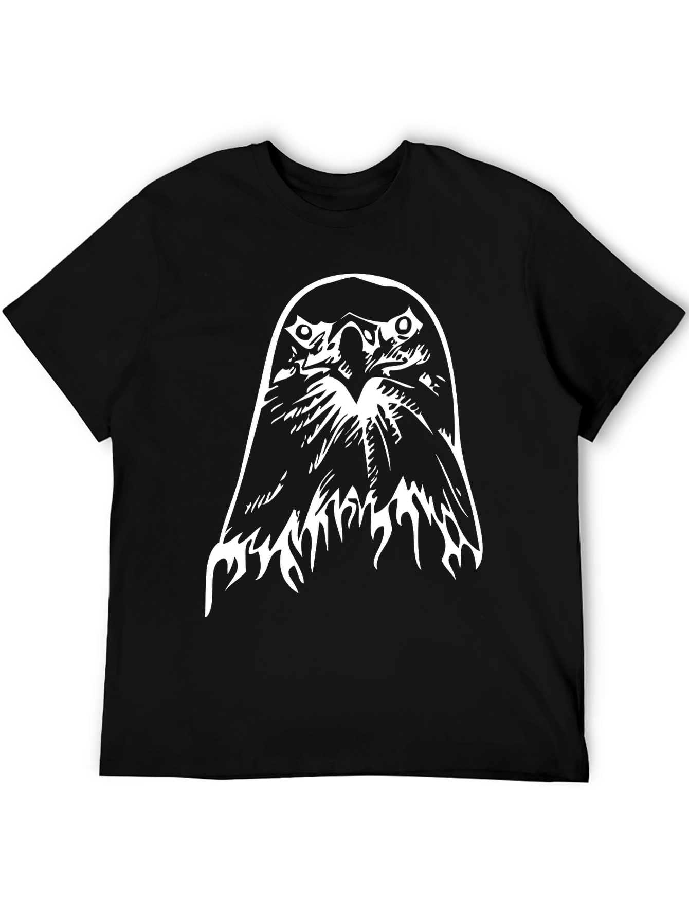 Mens Black T-Shirt with Eagle Graphic