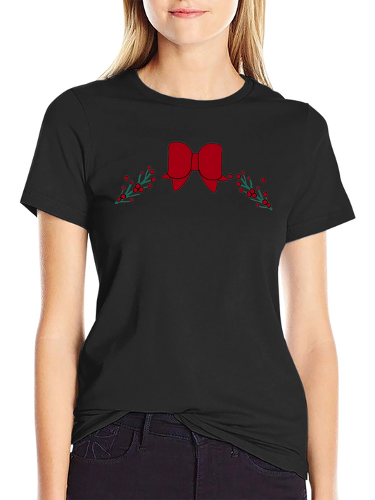 Festive Bow & Berries Graphic Tee