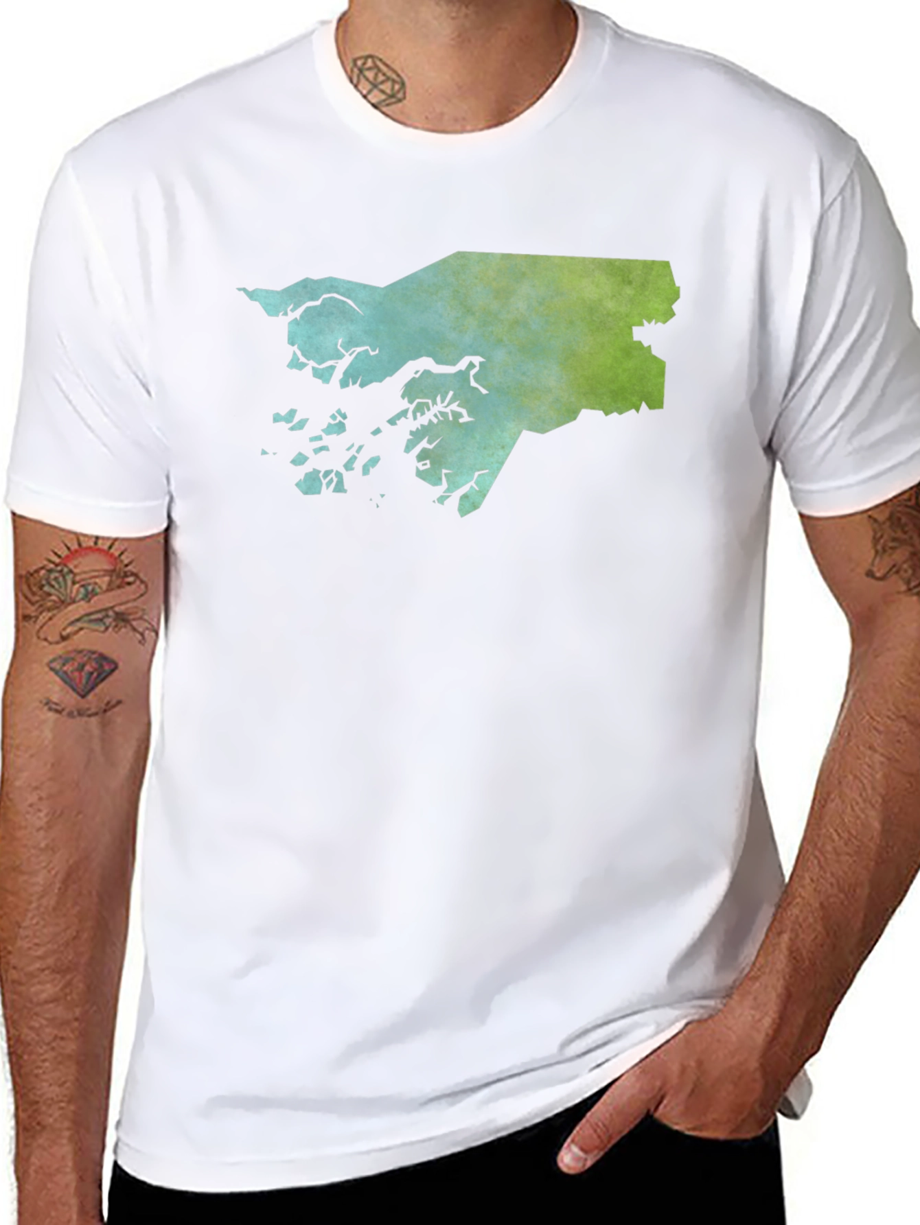 Guinea-Bissau Map T-Shirt - Coastal Islands Silhouette Tee