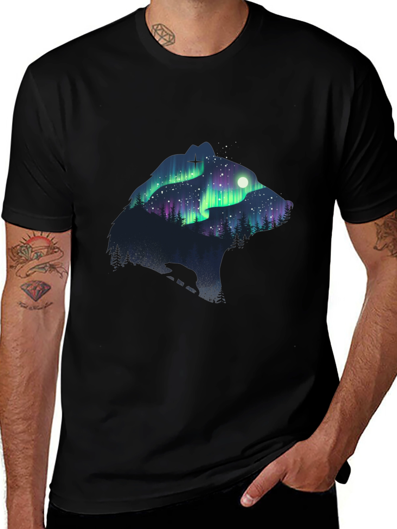 Aurora Bear Graphic Tee - Nature T-Shirt