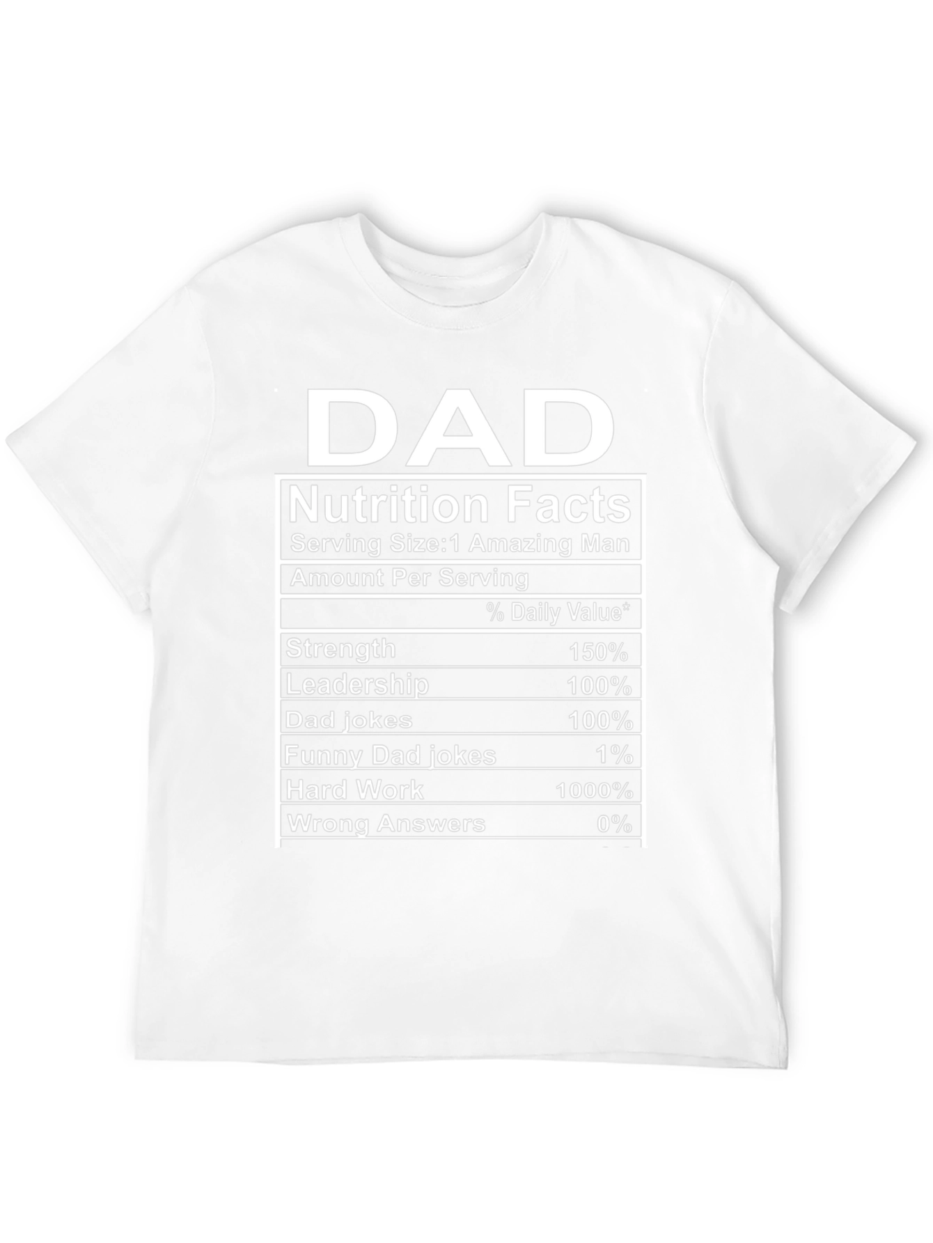 Dad Nutrition Facts Funny Graphic T-Shirt
