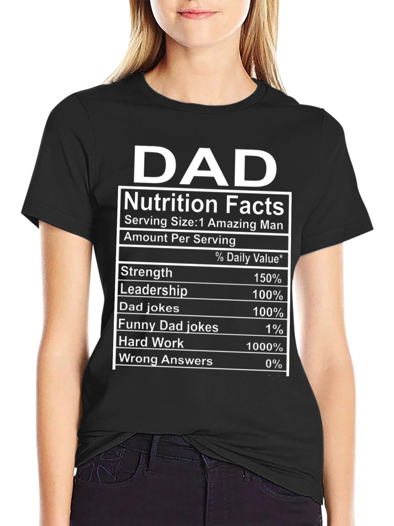 Dad Nutrition Facts Funny Graphic T-Shirt