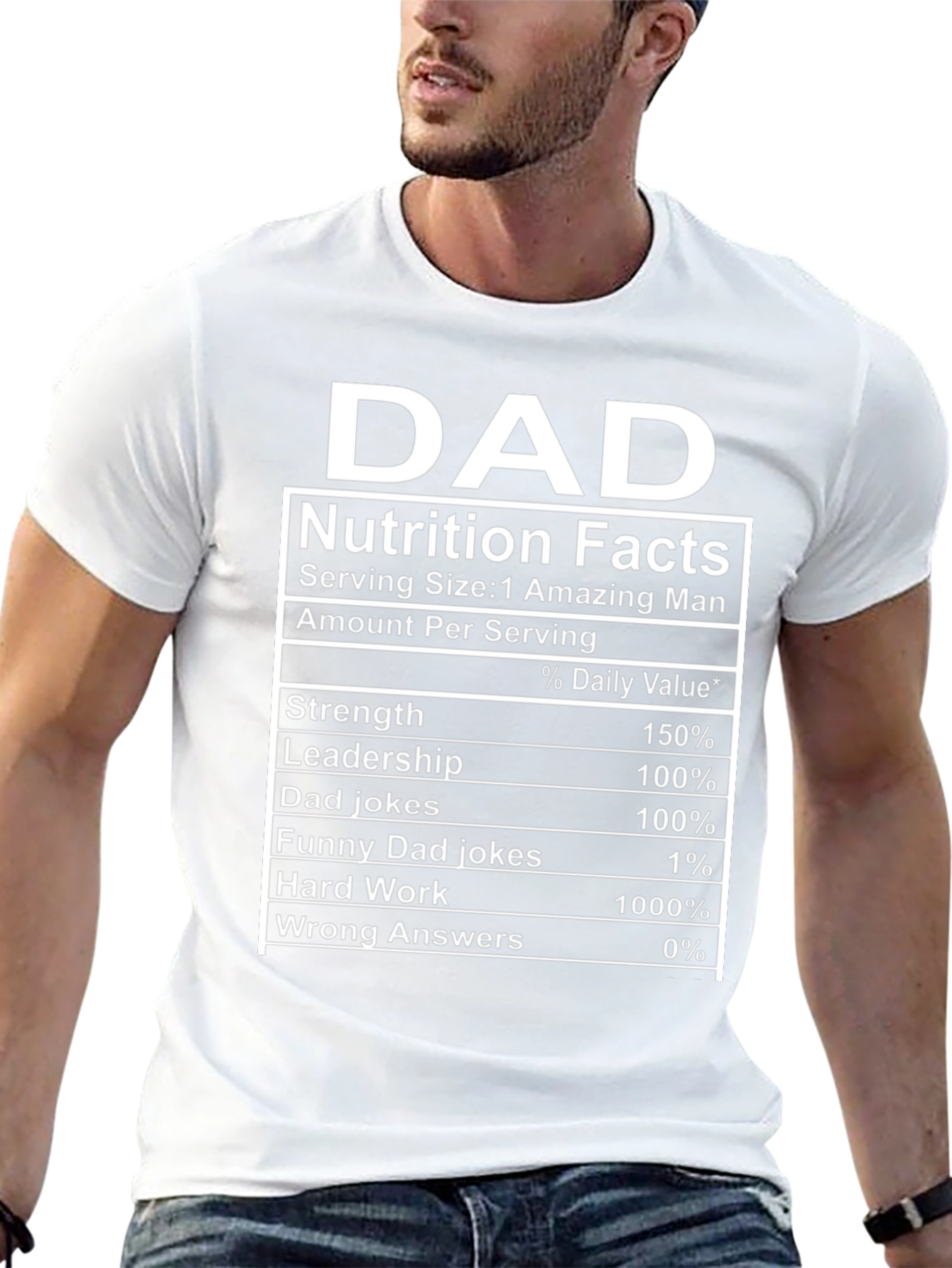Dad Nutrition Facts Funny Graphic T-Shirt