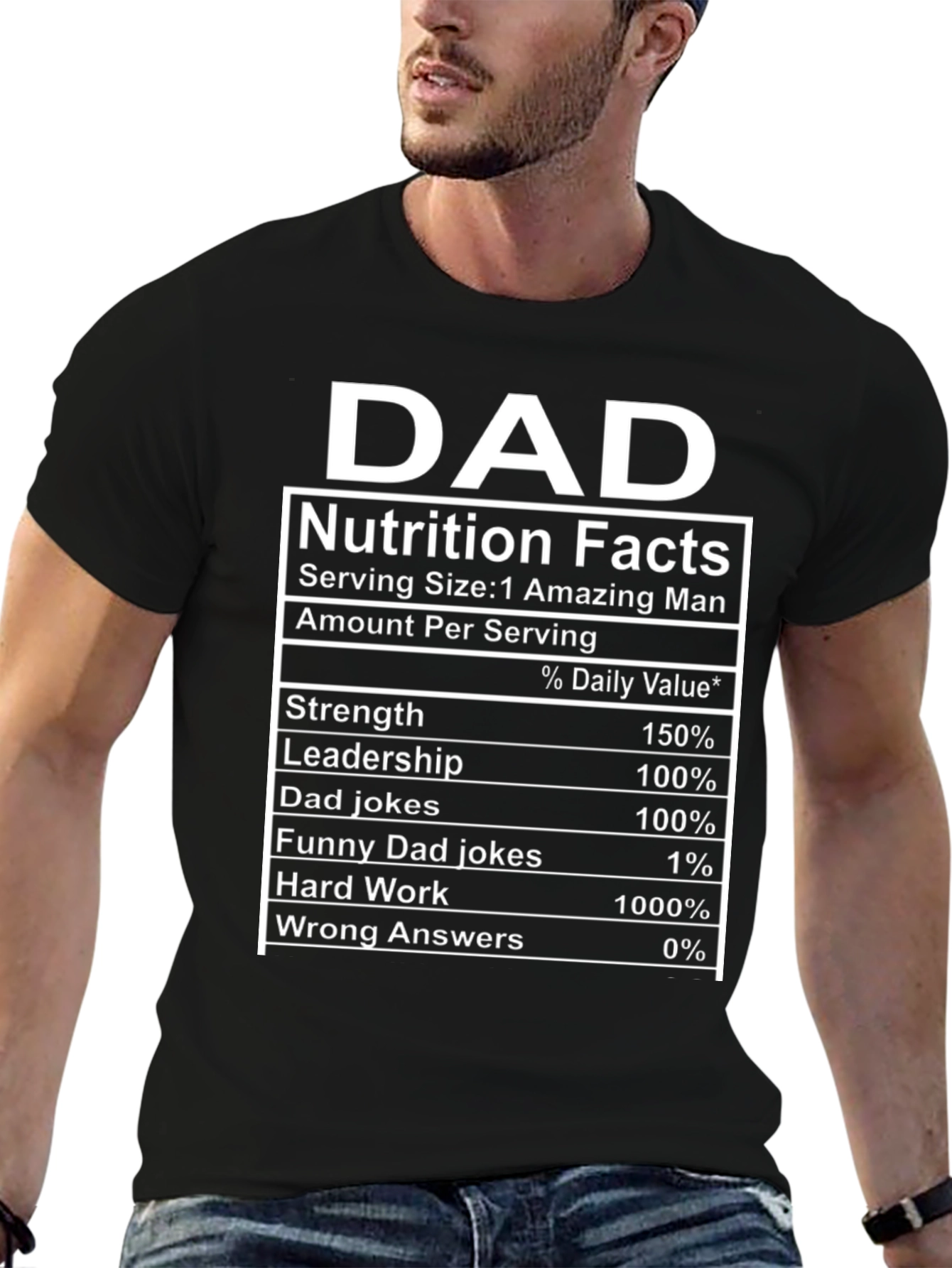 Dad Nutrition Facts Funny Graphic T-Shirt