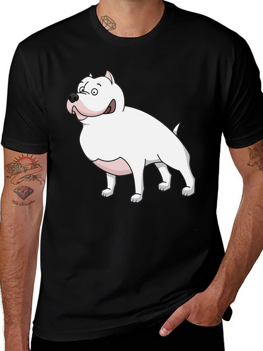 Cartoon Dog Graphic Tee - Black T-Shirt