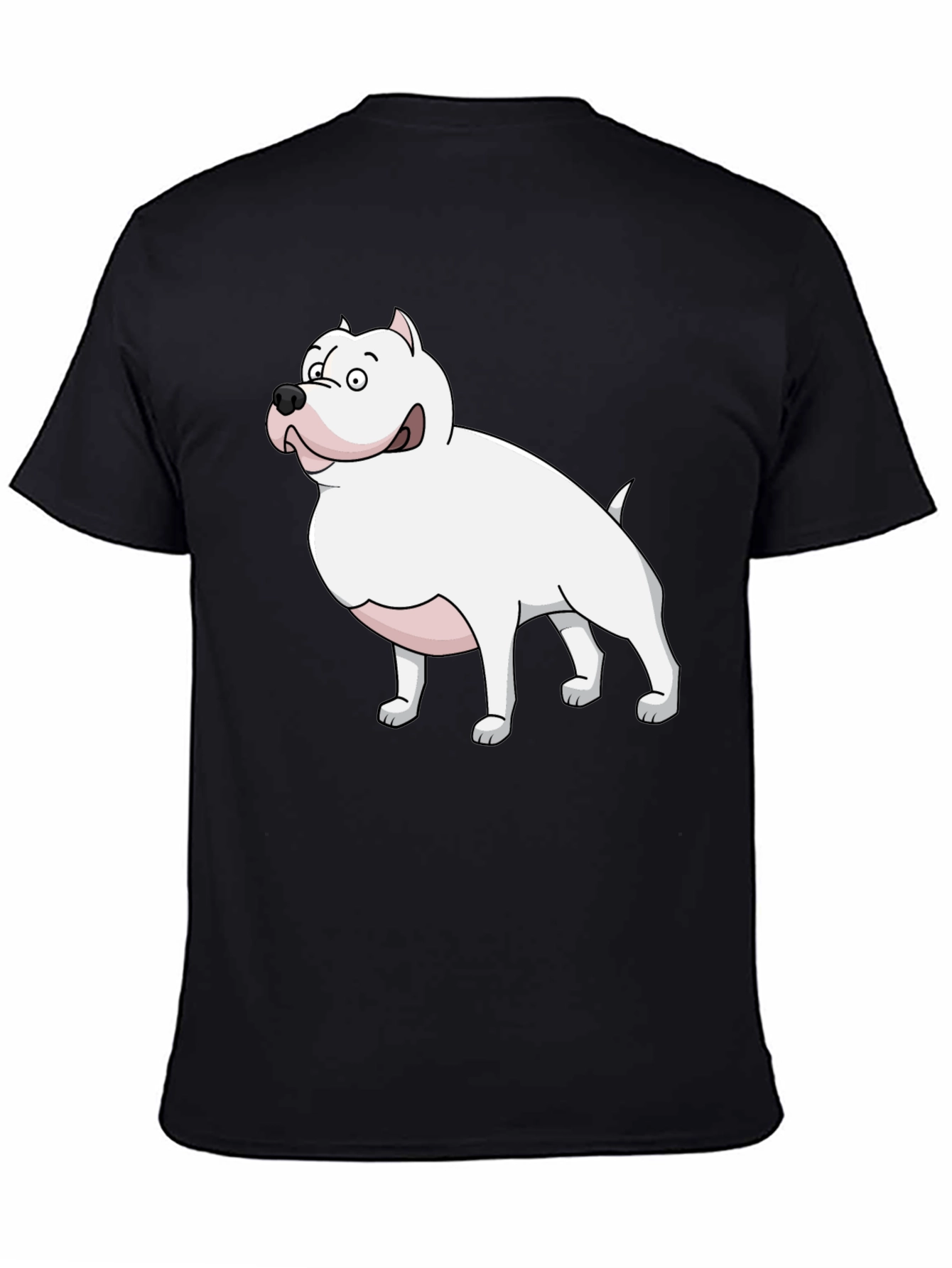 Cartoon Dog Graphic Tee - Black T-Shirt