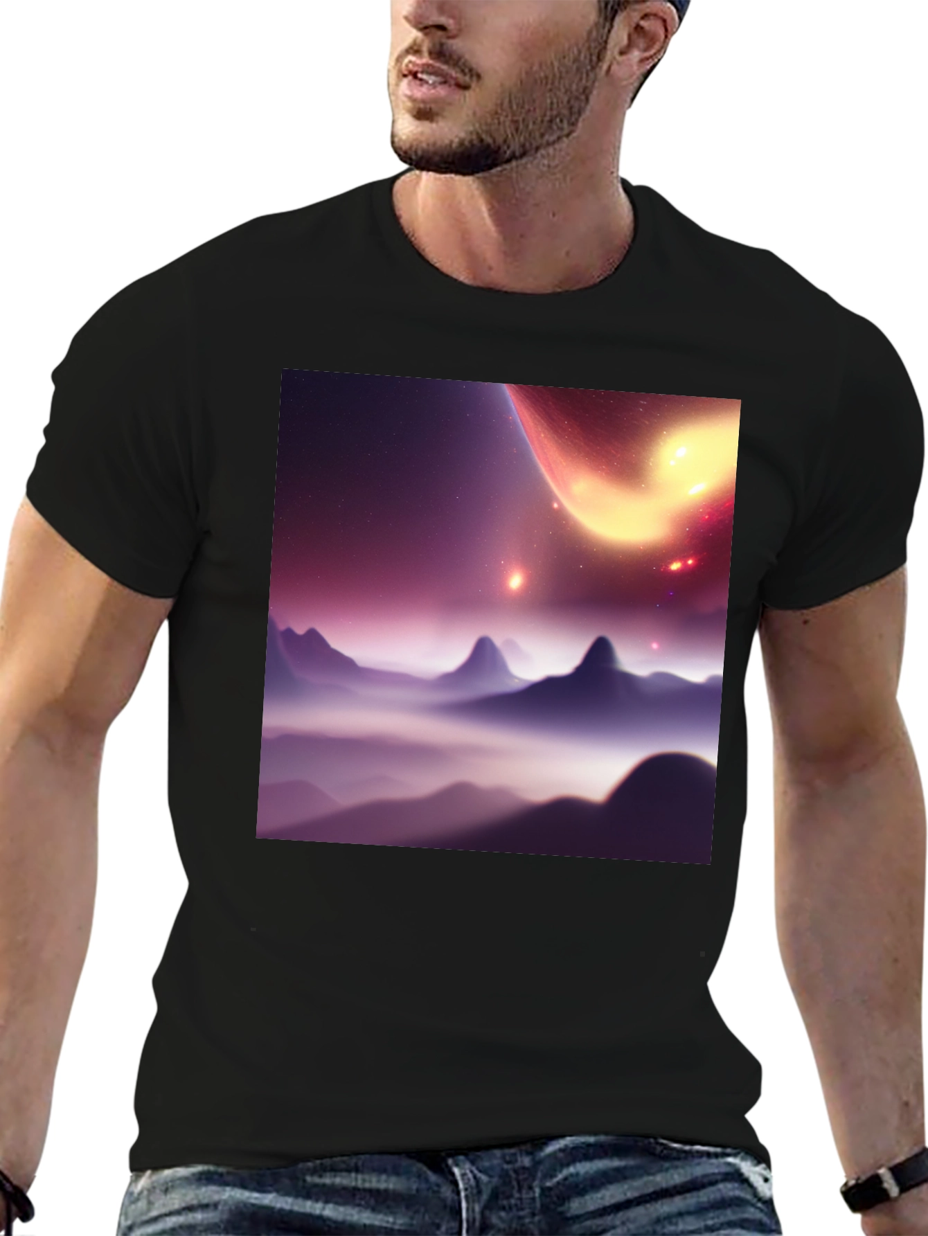 Cosmic Vista Black T-Shirt