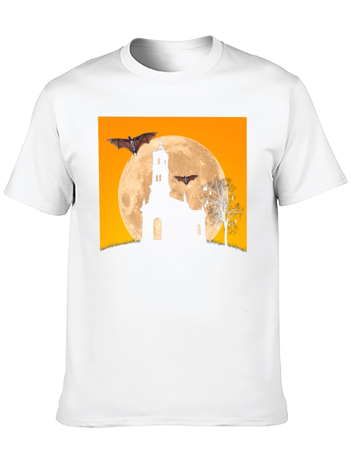 Spooky Halloween Bats & Moon T-Shirt