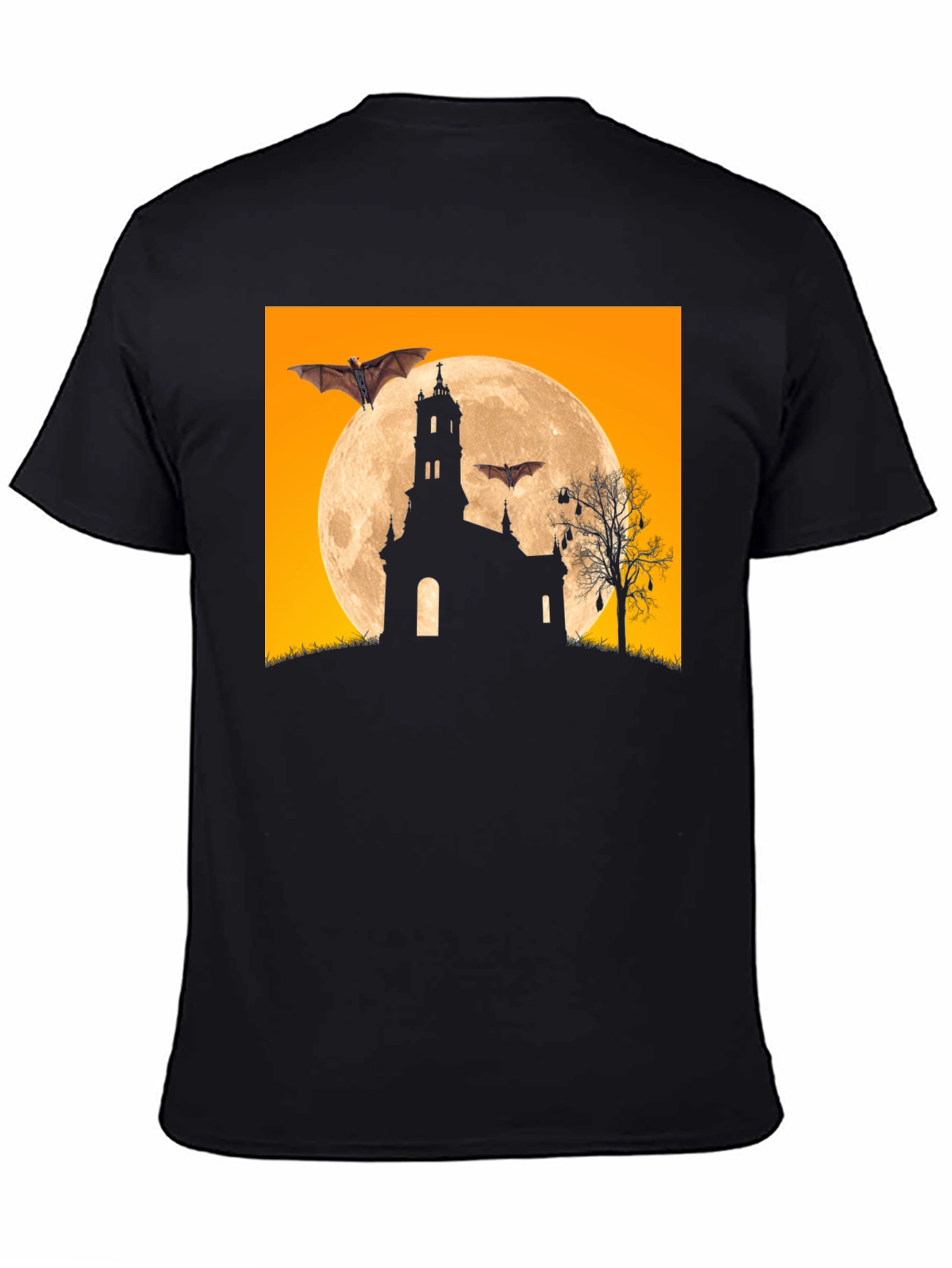 Spooky Halloween Bats & Moon T-Shirt