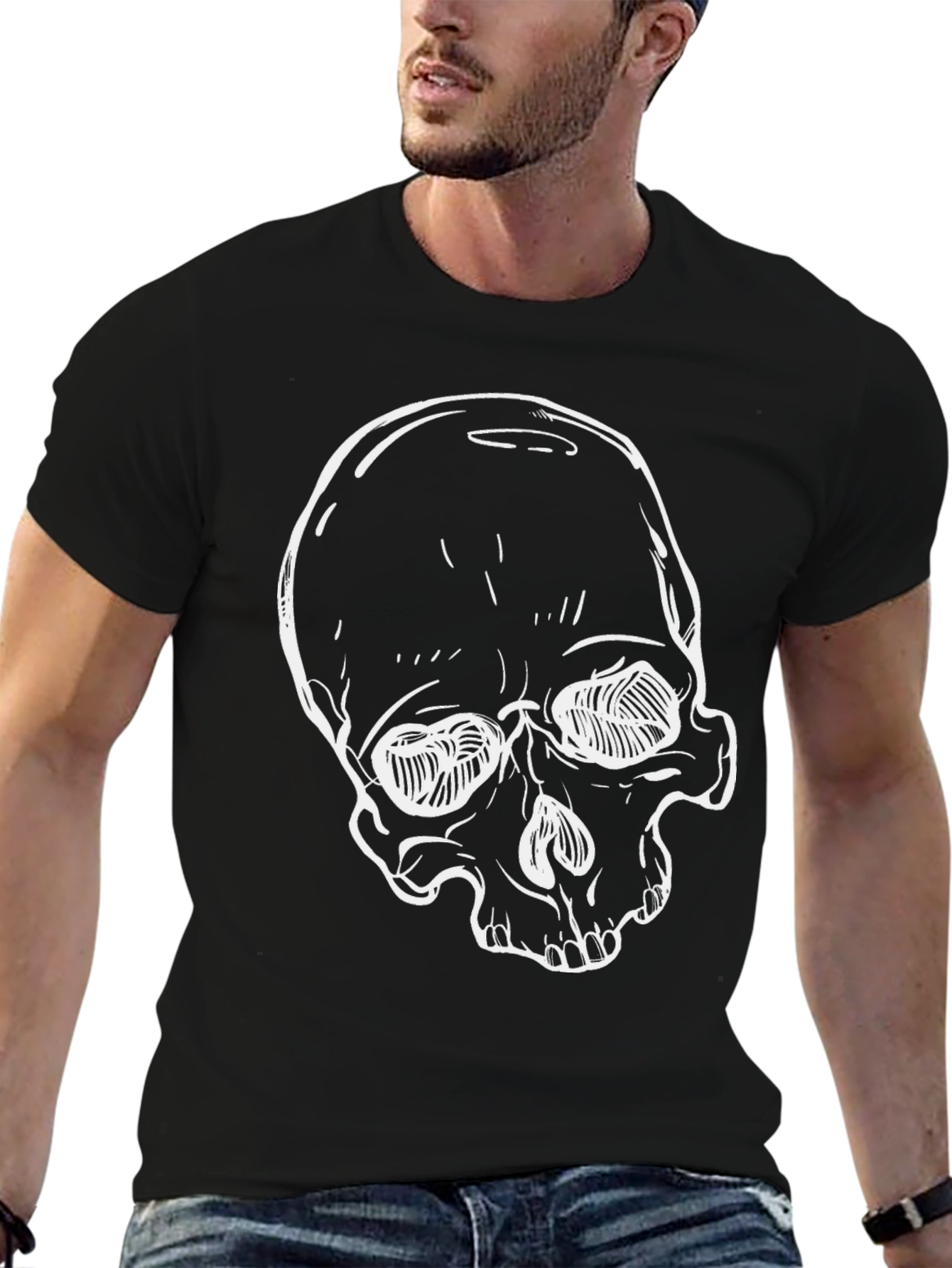 Skull Graphic Black T-Shirt - Edgy Streetwear