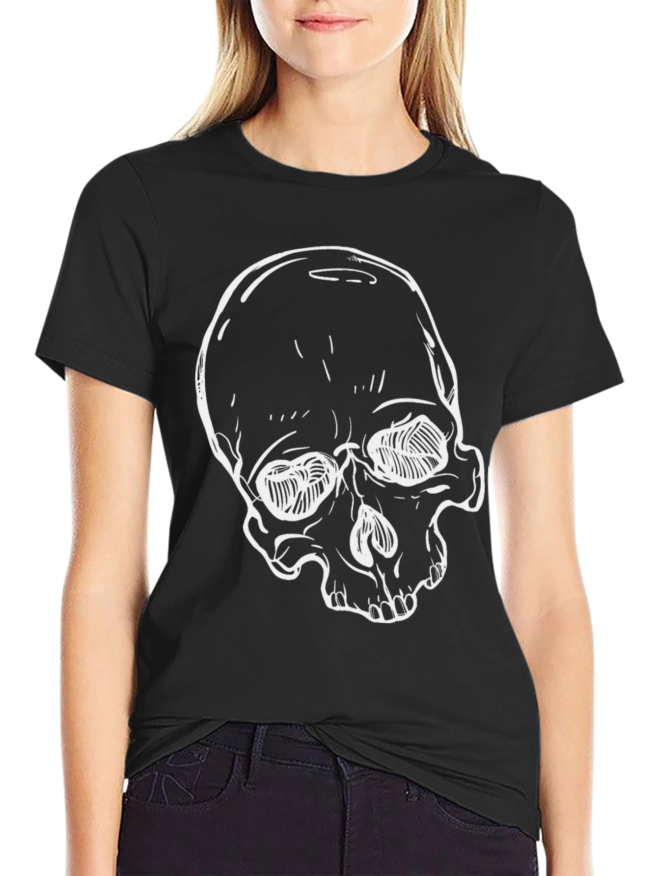 Skull Graphic Black T-Shirt - Edgy Streetwear