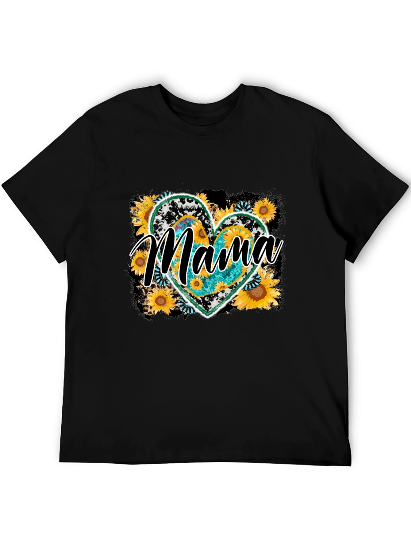 Mama Sunflower Heart Graphic Tee - Mothers Day Shirt