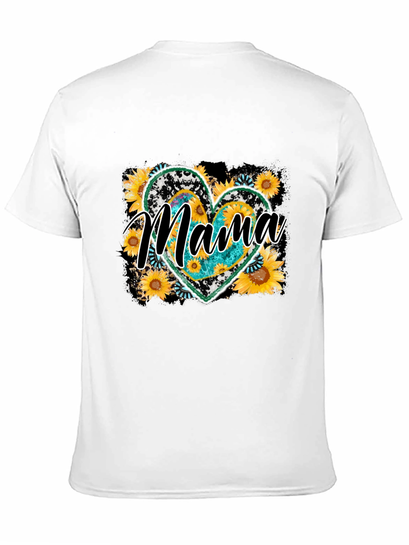 Mama Sunflower Heart Graphic Tee - Mothers Day Shirt