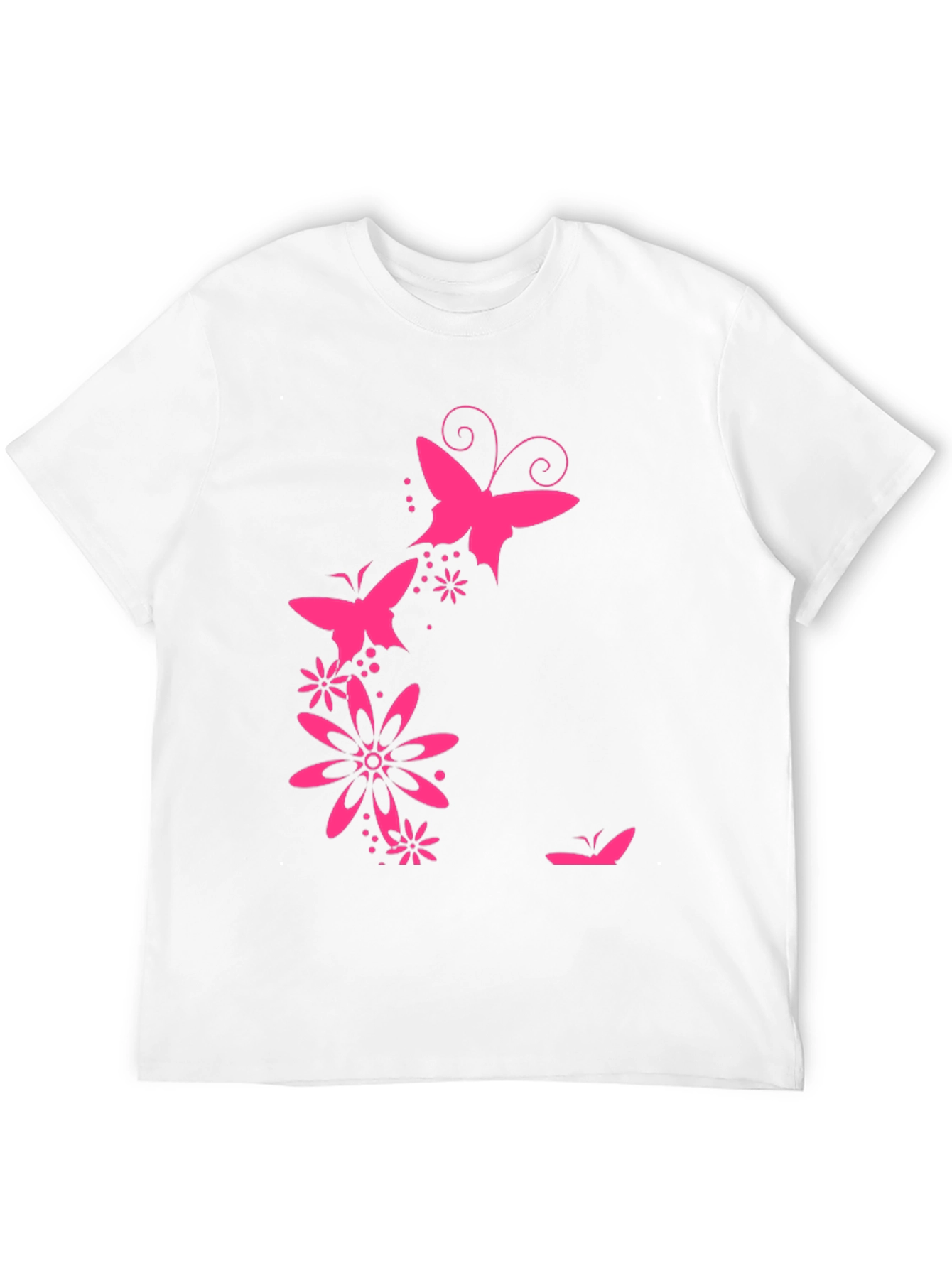 Butterfly Floral Graphic Tee - Black Casual Shirt