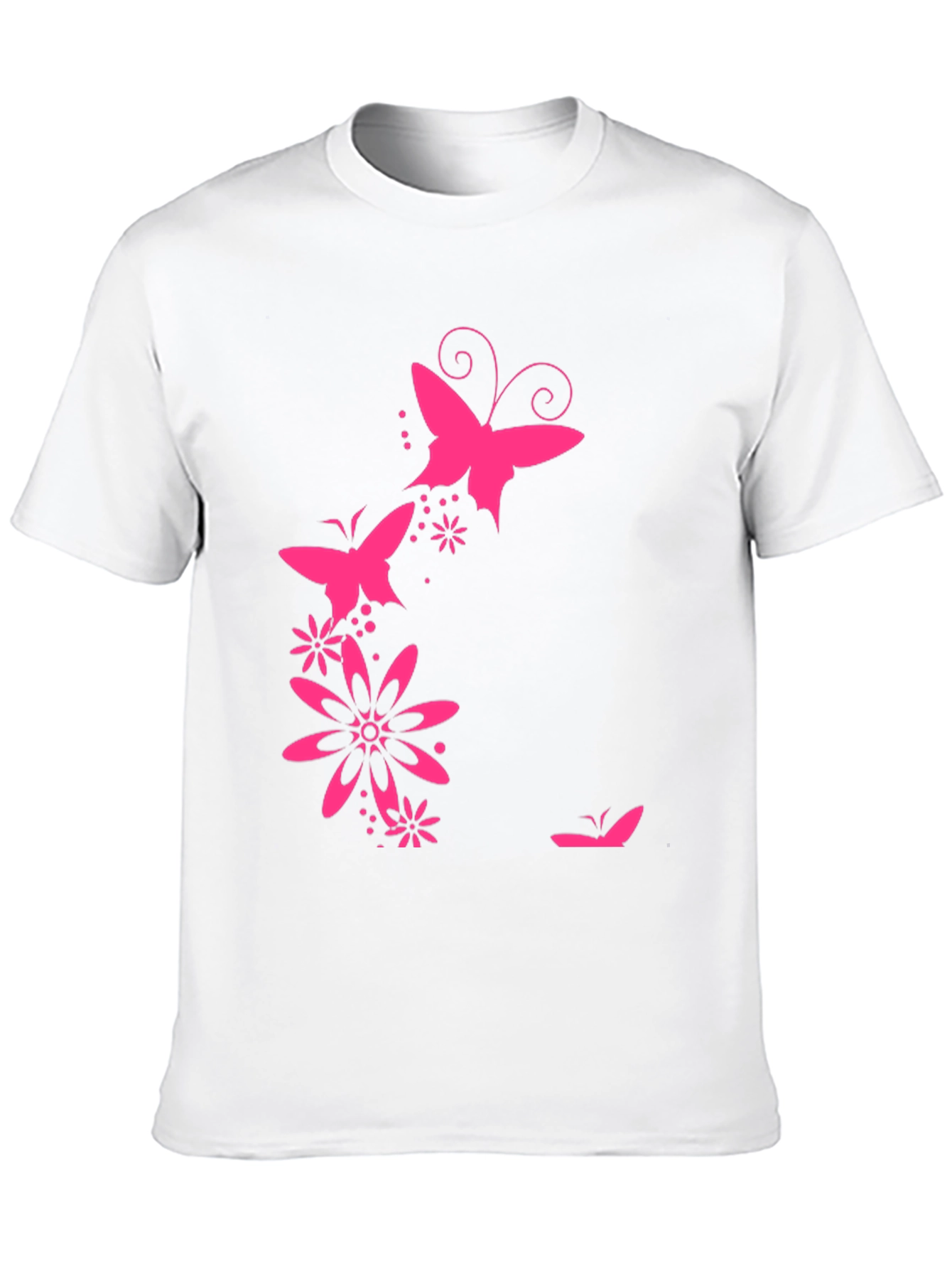 Butterfly Floral Graphic Tee - Black Casual Shirt