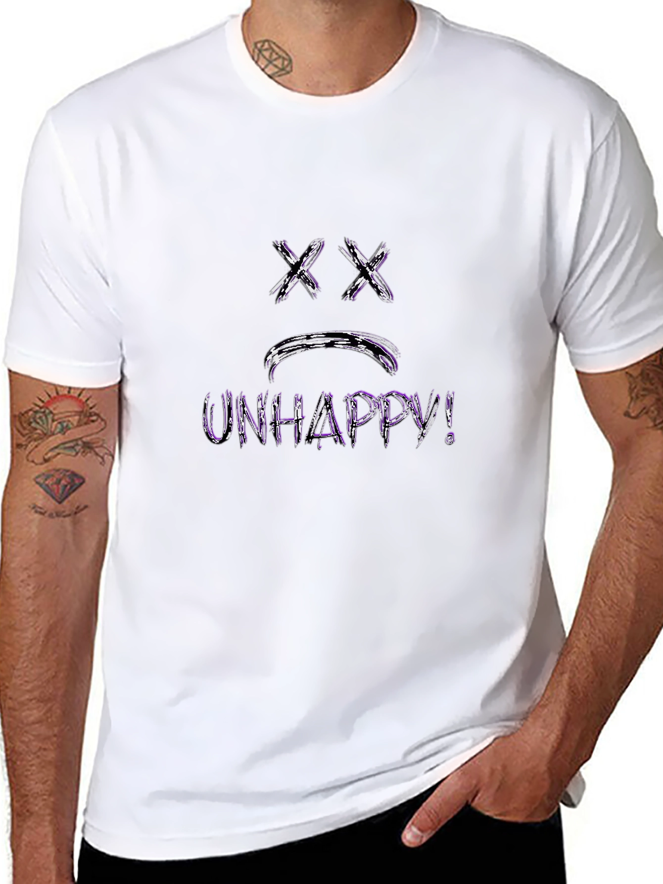 Unhappy Graphic Black T-Shirt
