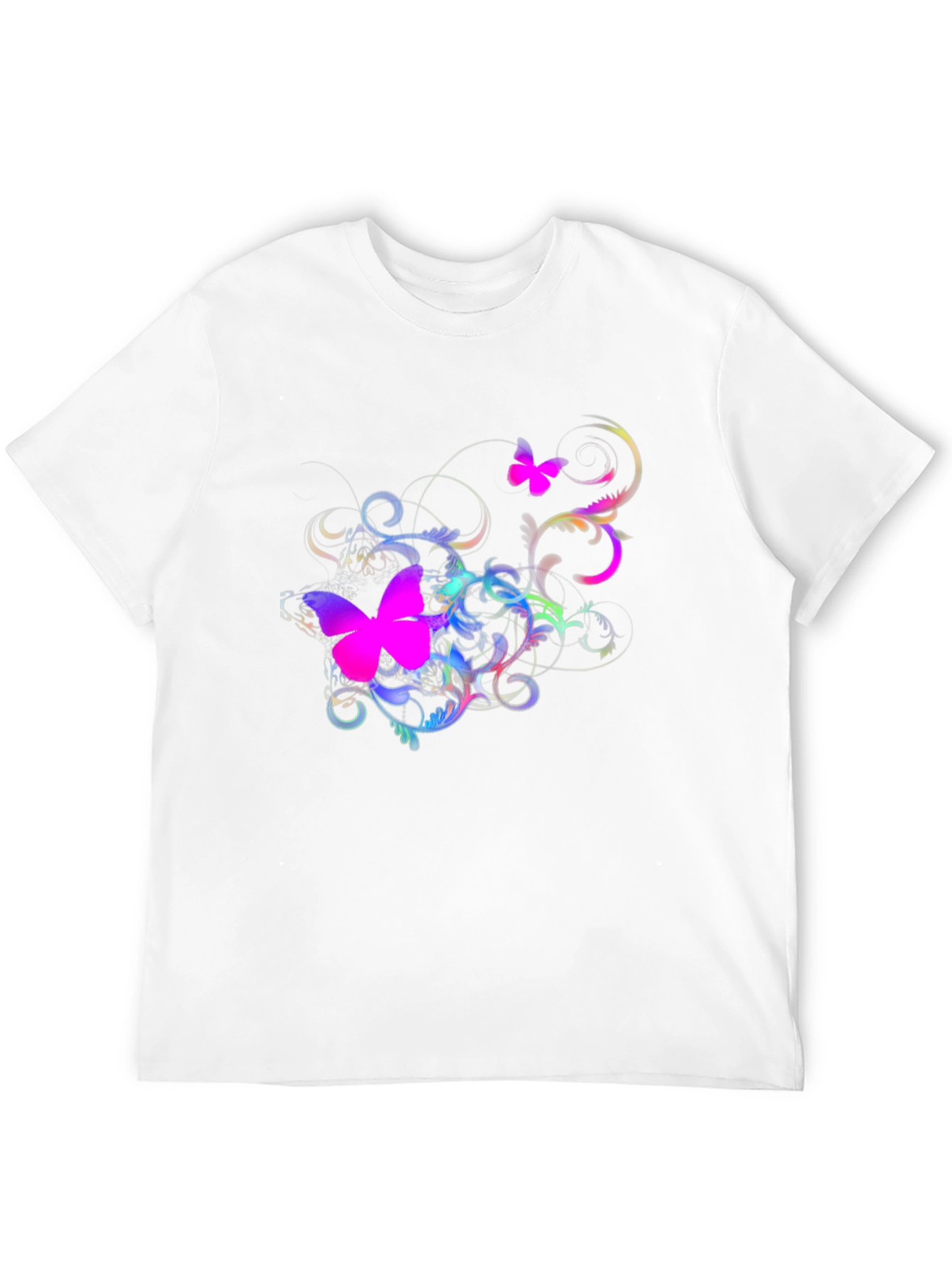 Butterfly Swirl Graphic Black T-Shirt