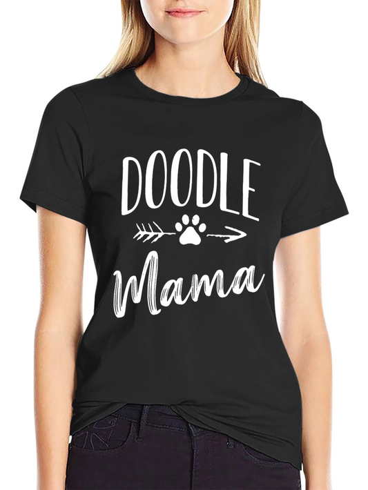Doodle Mama Paw Print Arrow Graphic Tee - Black