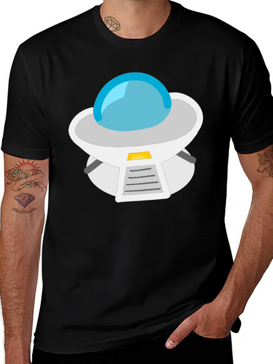 UFO Graphic Tee - Black Casual Cotton T-Shirt