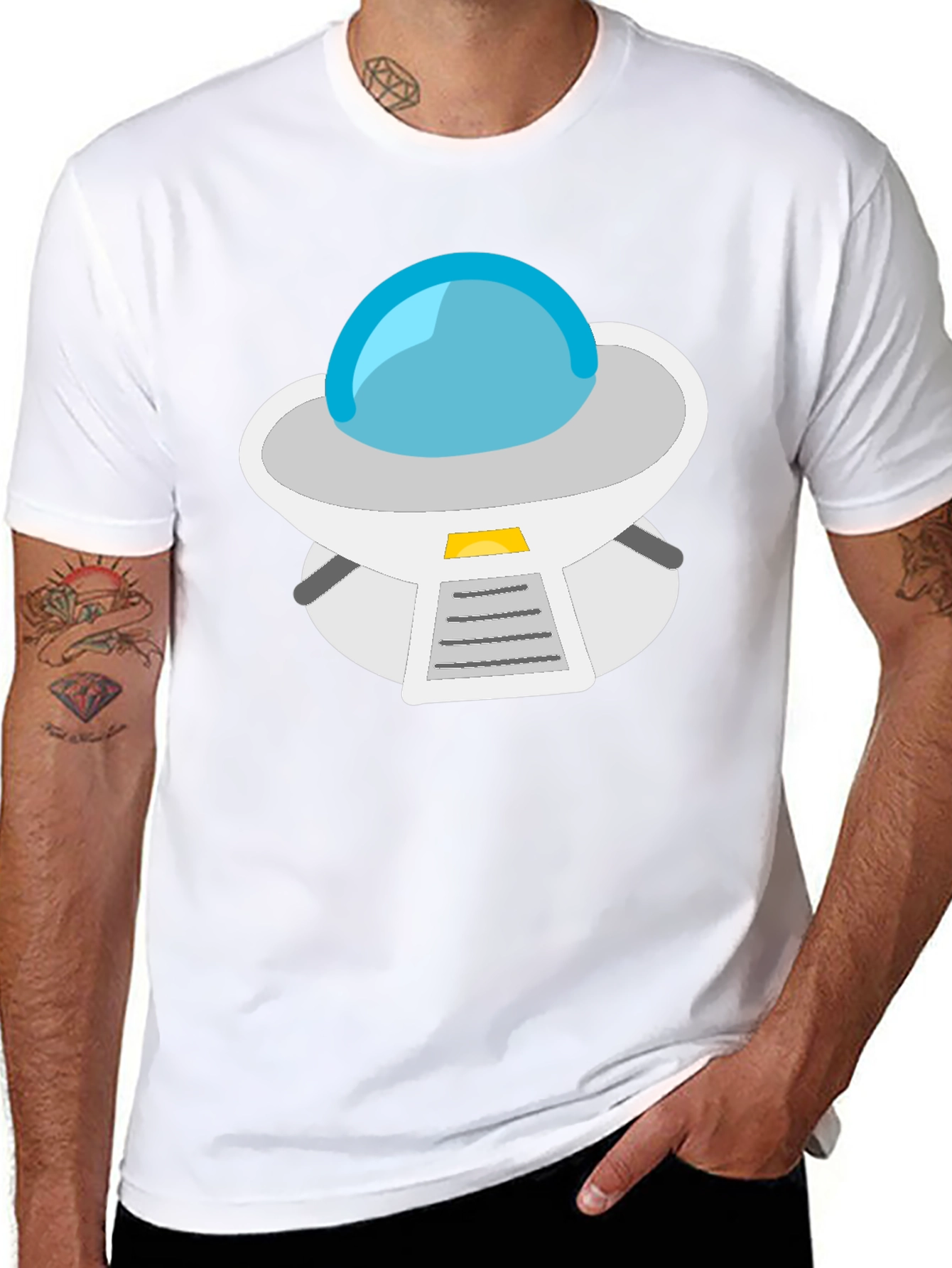 UFO Graphic Tee - Black Casual Cotton T-Shirt