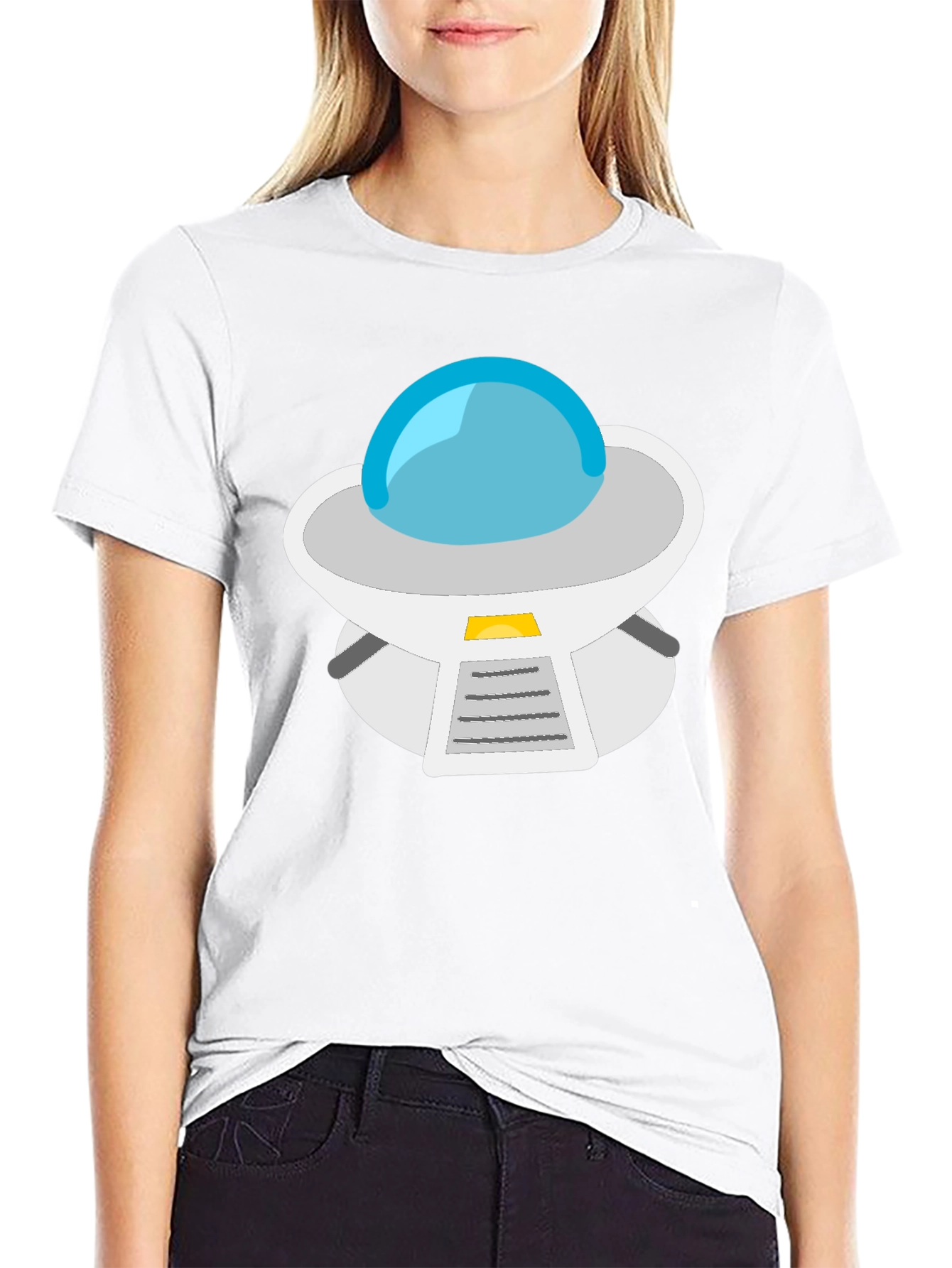 UFO Graphic Tee - Black Casual Cotton T-Shirt