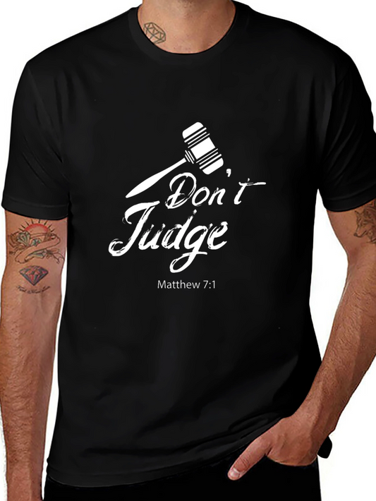 Dont Judge Matthew 7:1 Black Graphic T-Shirt